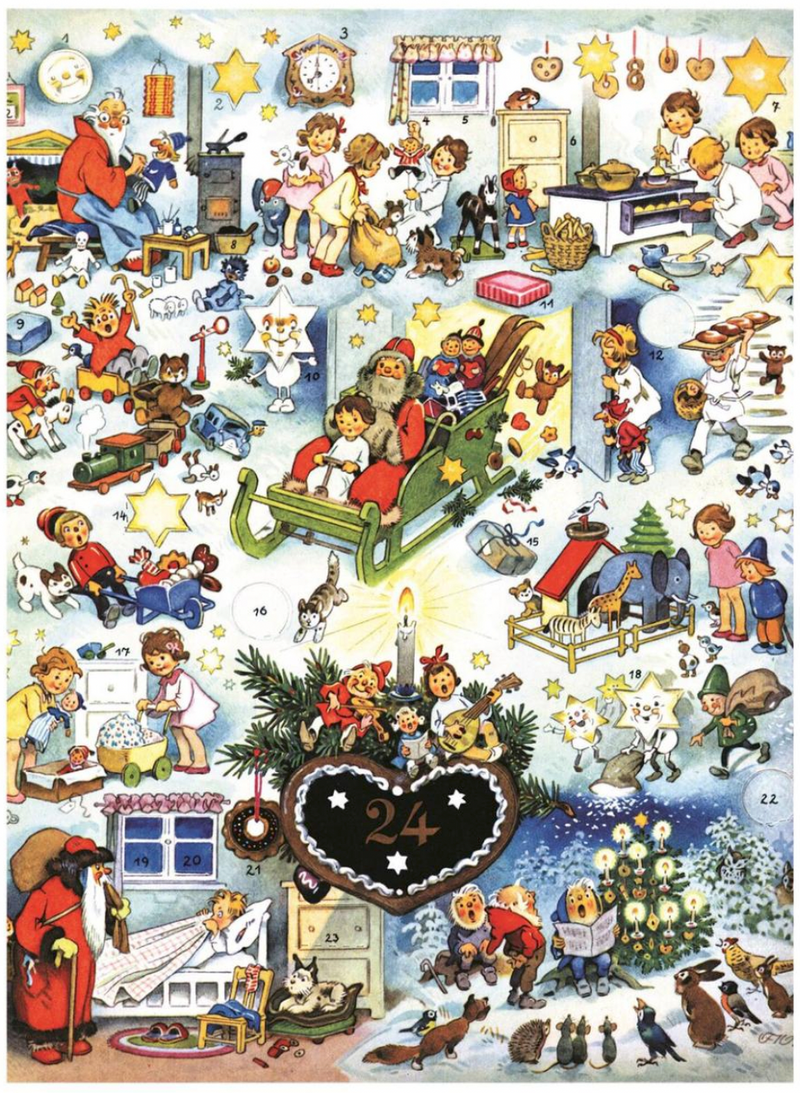 Santa with Angels & Children Advent Calendar (Copy)