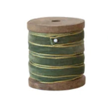 Mistletoe Velvet Ribbon With Metallic Edge