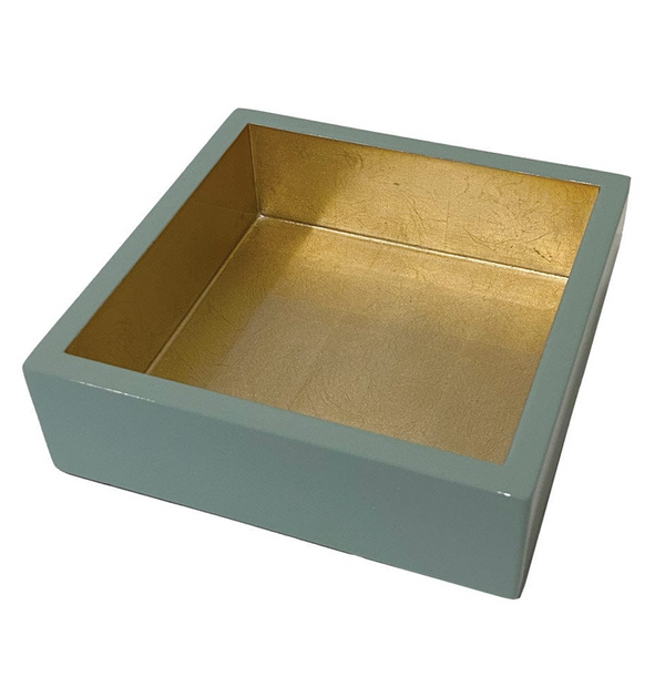 Celadon With Gold Lacquer Cocktail Napkin Holder
