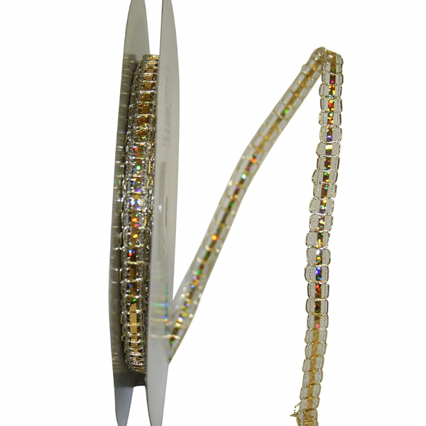 Picot Gold Wired Edge Ribbon