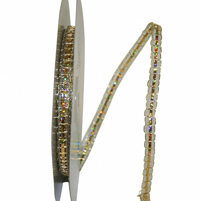 Picot Gold Wired Edge Ribbon