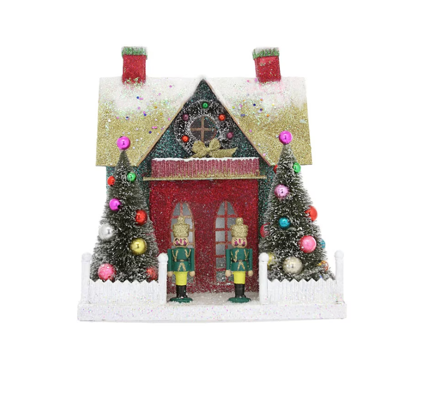 Small Nutcracker Christmas Glitter House