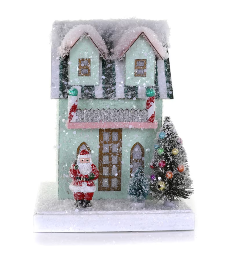 Small Peppermint Christmas Glitter House