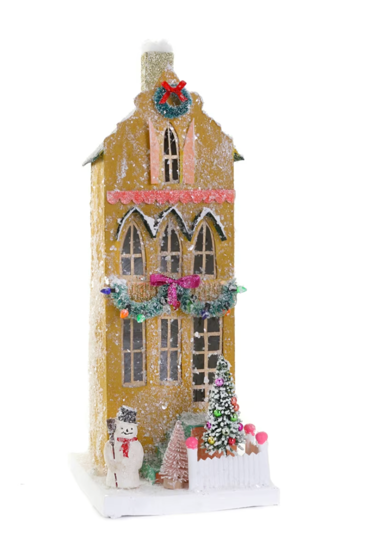 Yellow Garland Christmas Glitter House