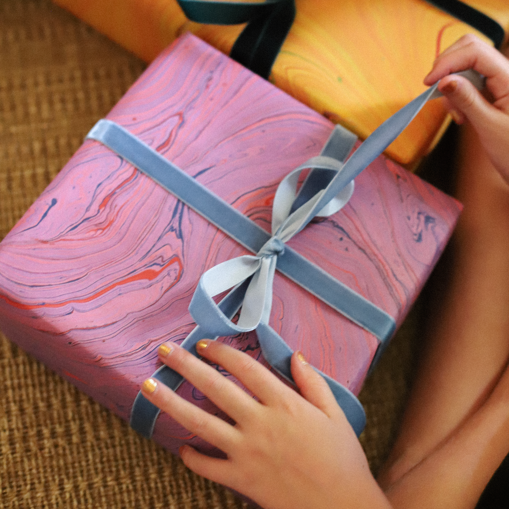 Fuchsia Marble Gift Wrap Sheets (Set of 3)