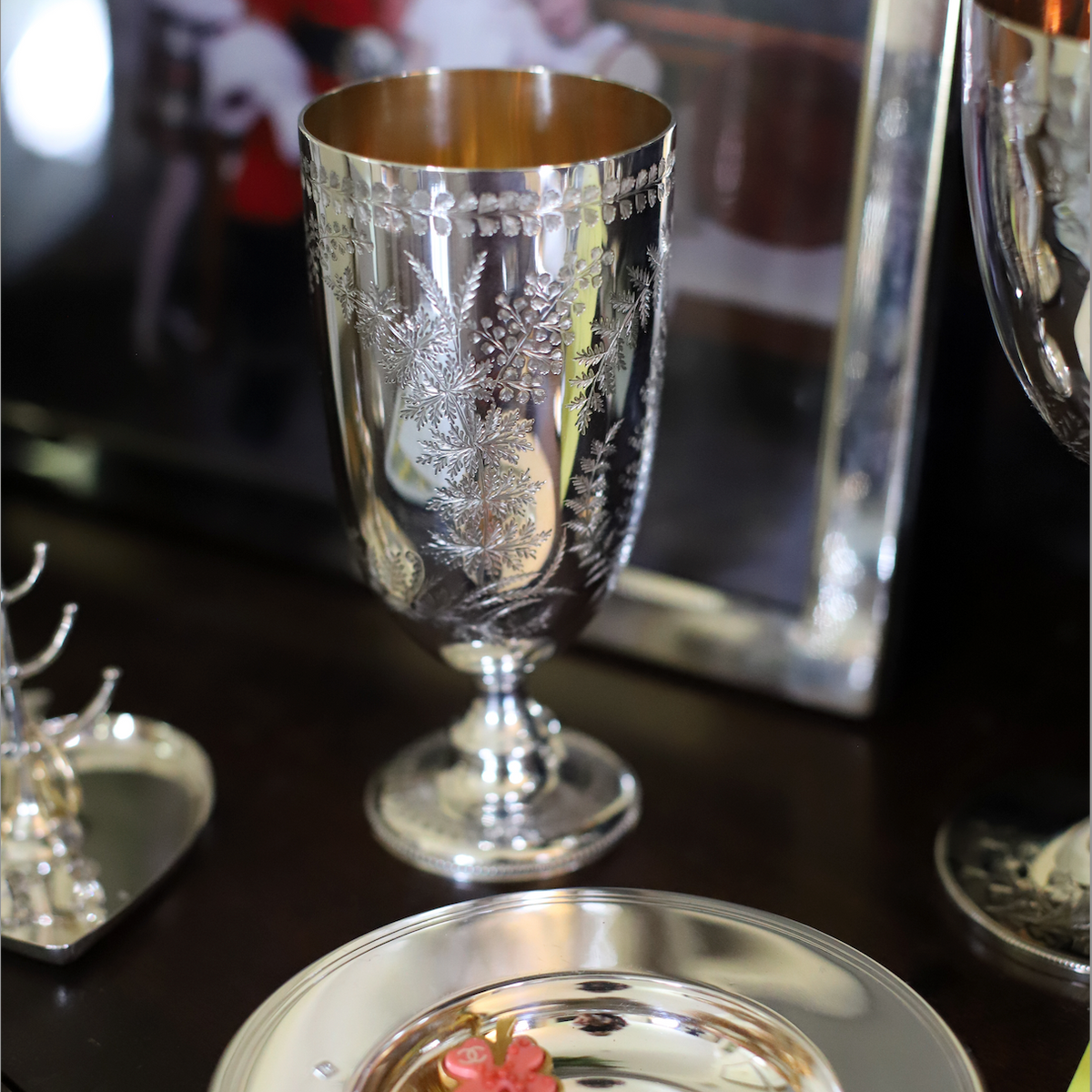 Antique Victorian Sterling Silver Goblet, London 1875