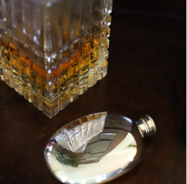 Antique Sterling Silver Hip Flask, Sheffield 1871