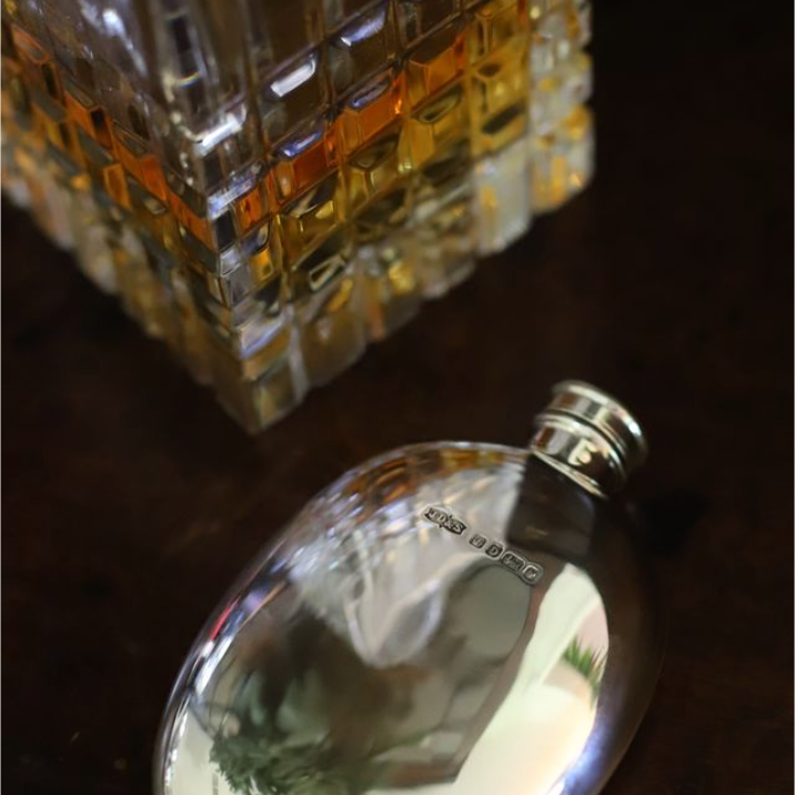 Antique Sterling Silver Hip Flask, Sheffield 1871