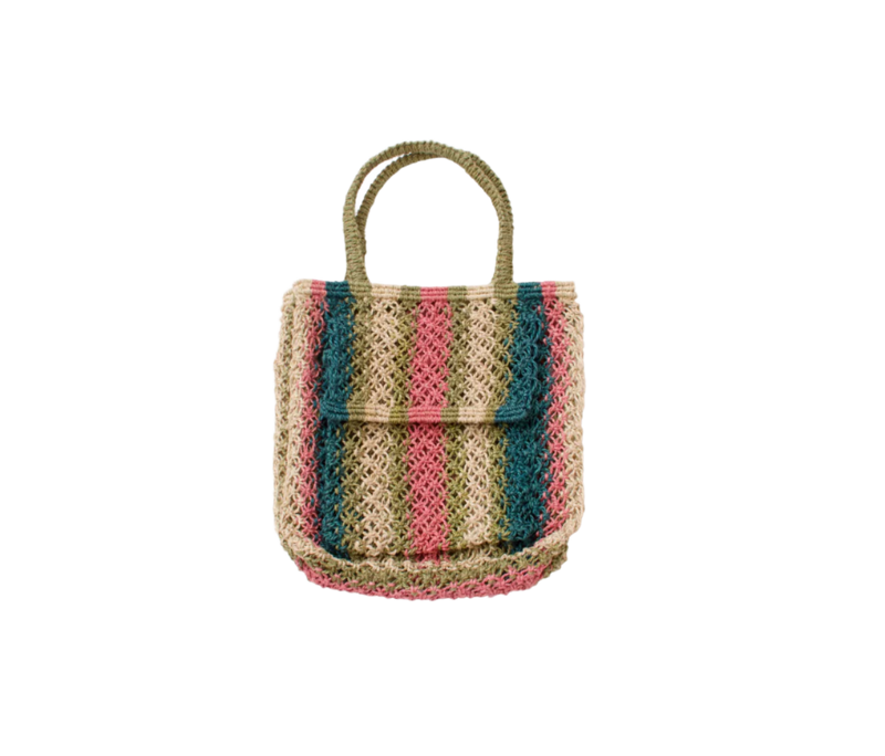 Gertie Stripe Army Handle Jute Bag