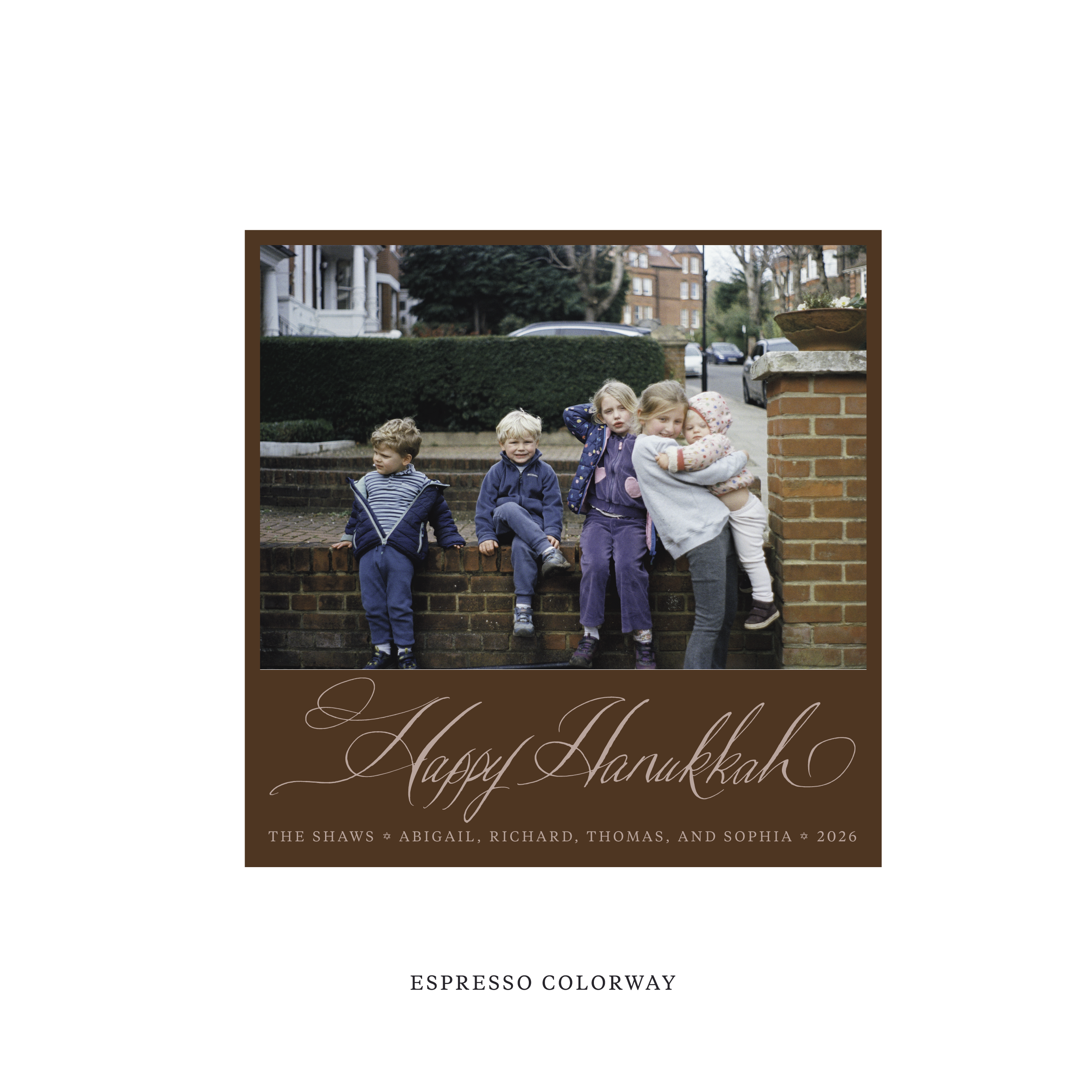 Shaw Classic Flat Print Holiday Card, Square