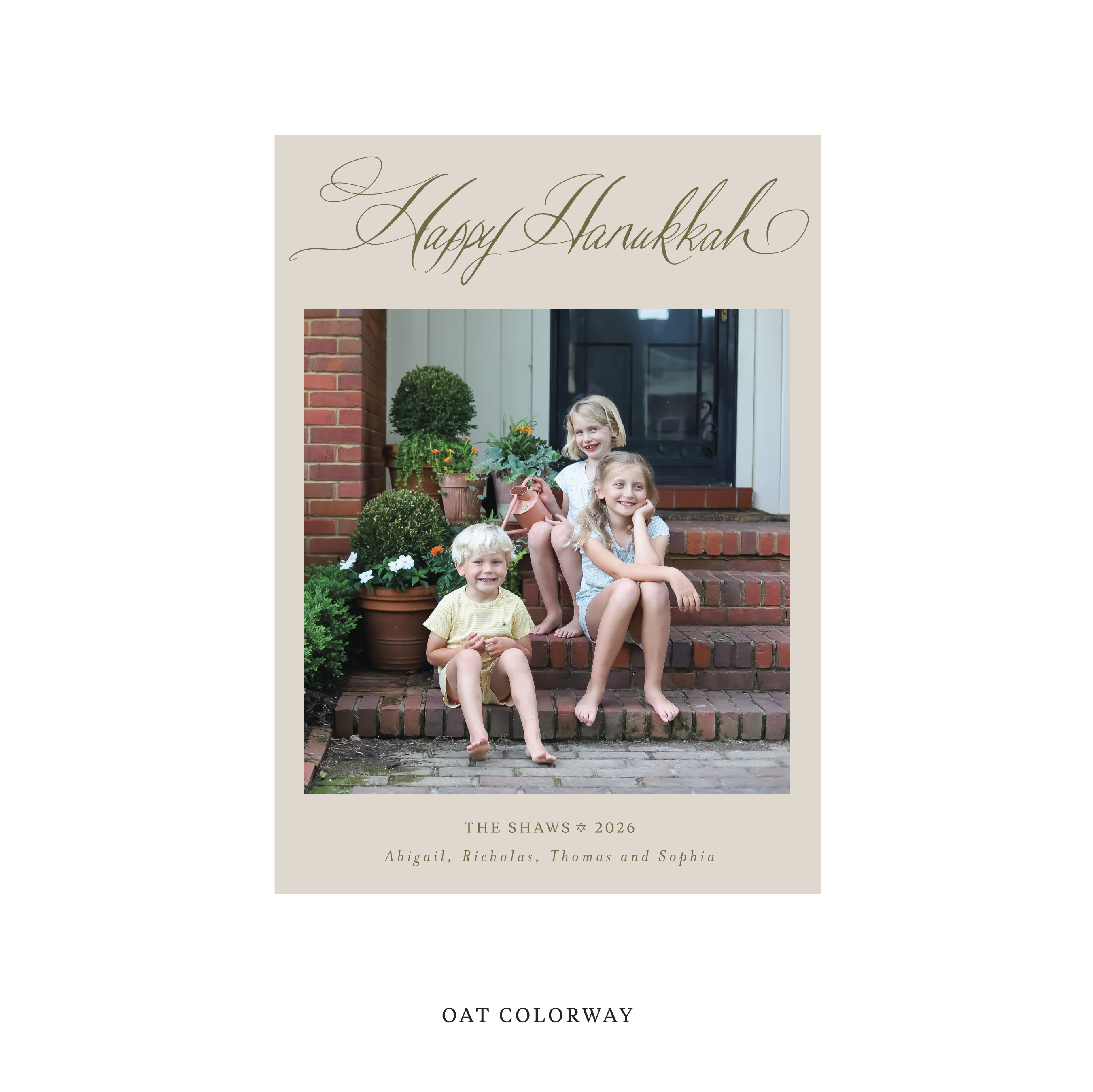 Shaw Classic Flat Print Holiday Card, Medium
