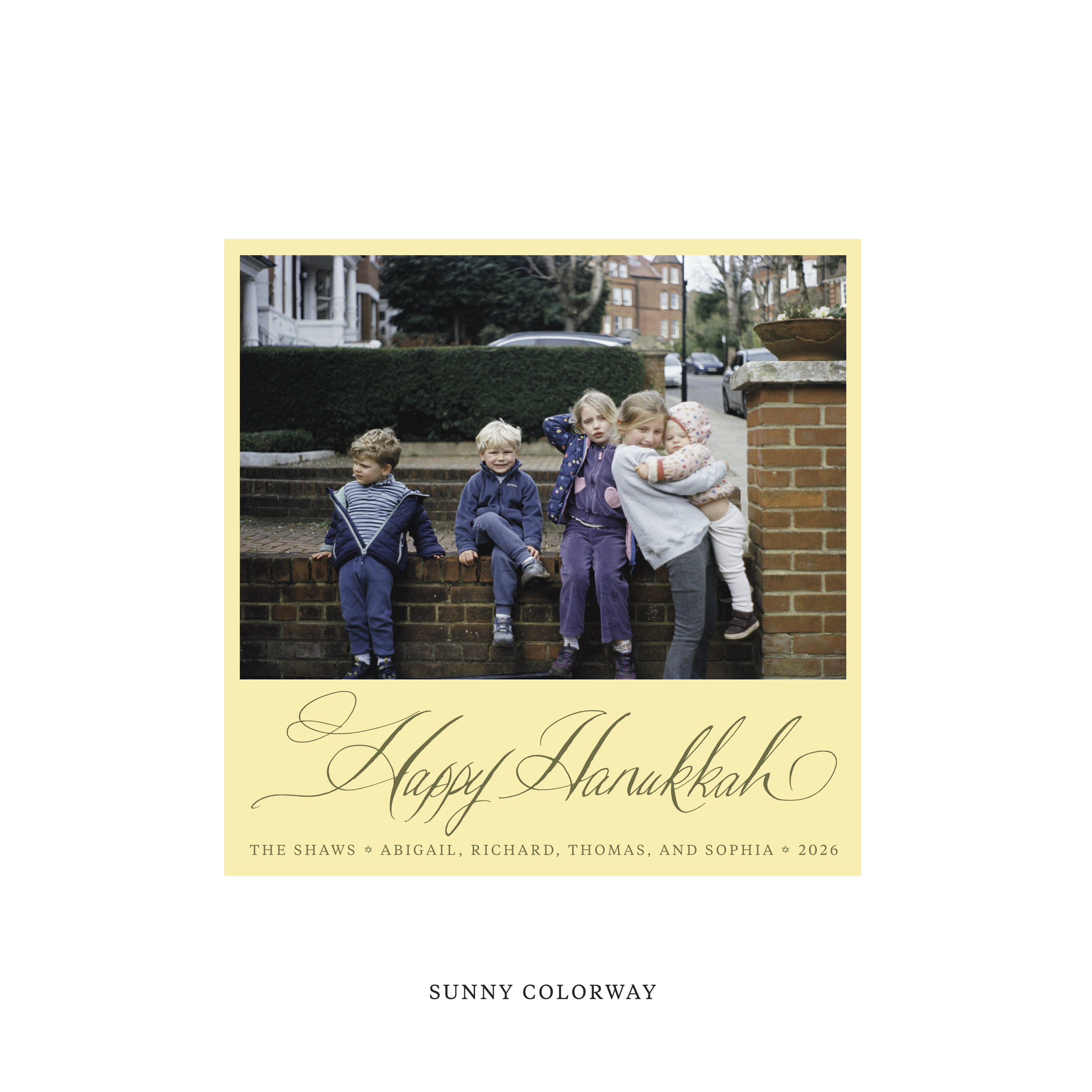 Shaw Classic Flat Print Holiday Card, Square