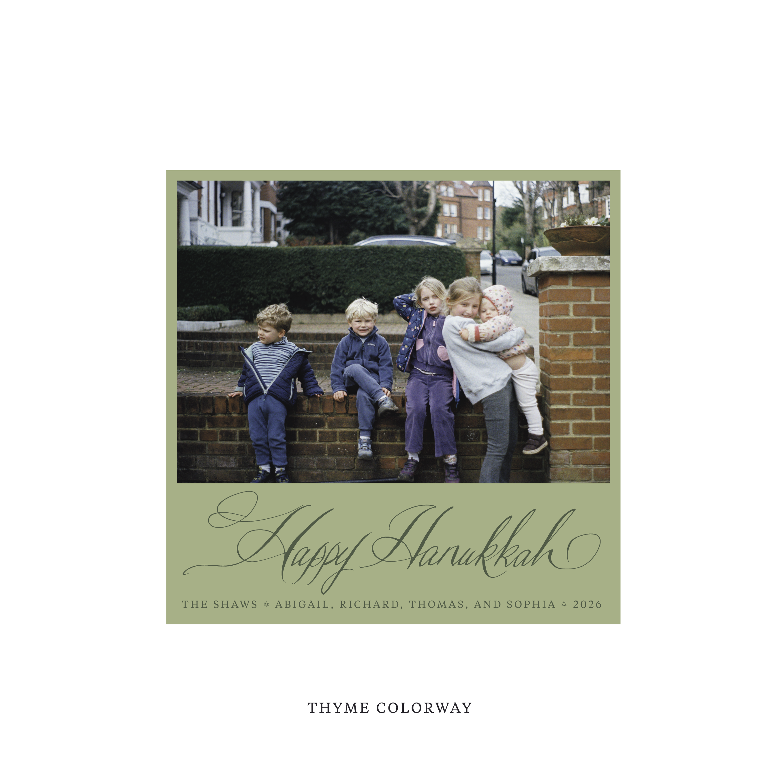 Shaw Classic Flat Print Holiday Card, Square