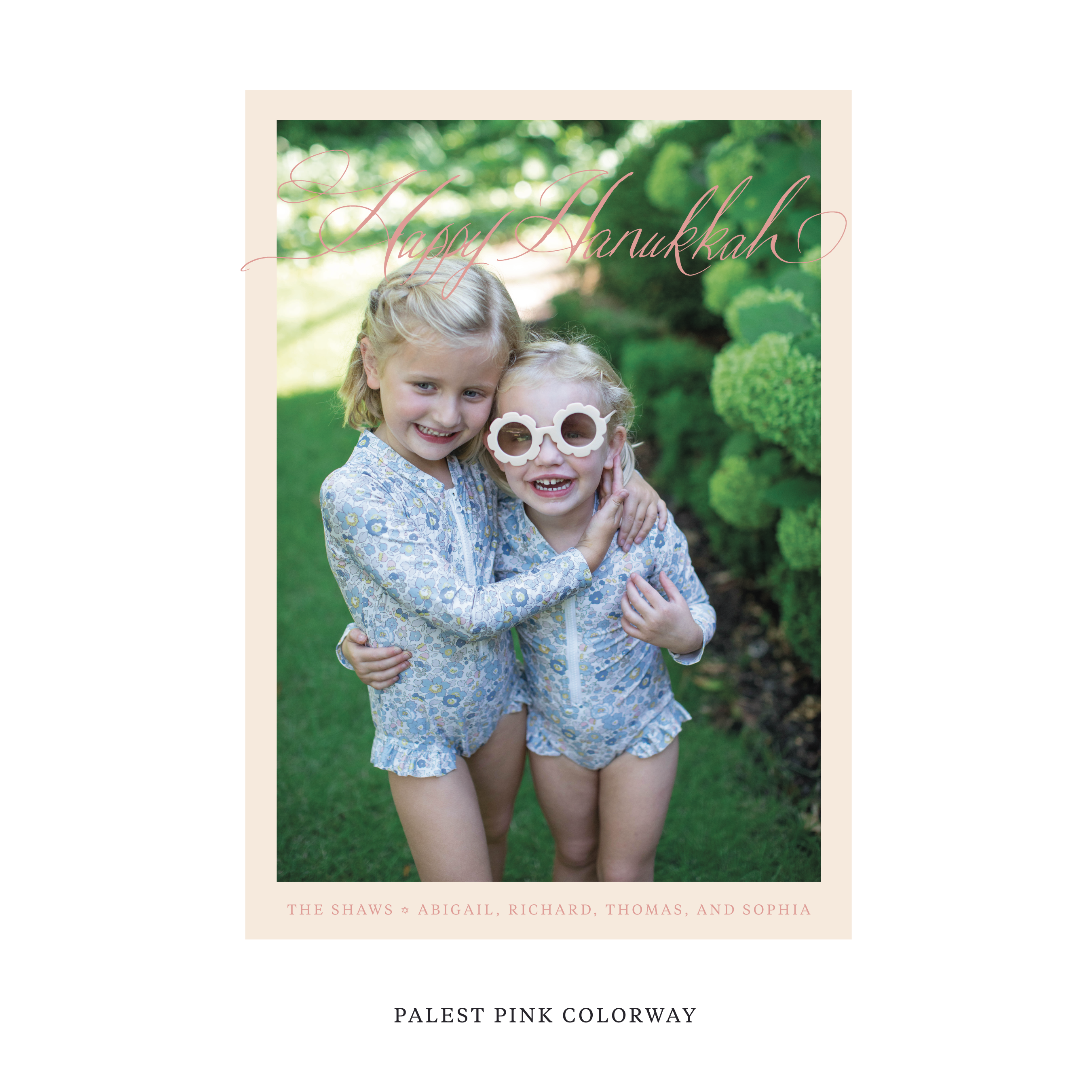 Celebrate the season with the Shaw "Happy Hanukkah" Holiday Card by Stovall Collection. Featuring original hand-lettered artwork, this luxury personalized photo mount holiday card is available in 22 thoughtfully curated flat printing colorways.