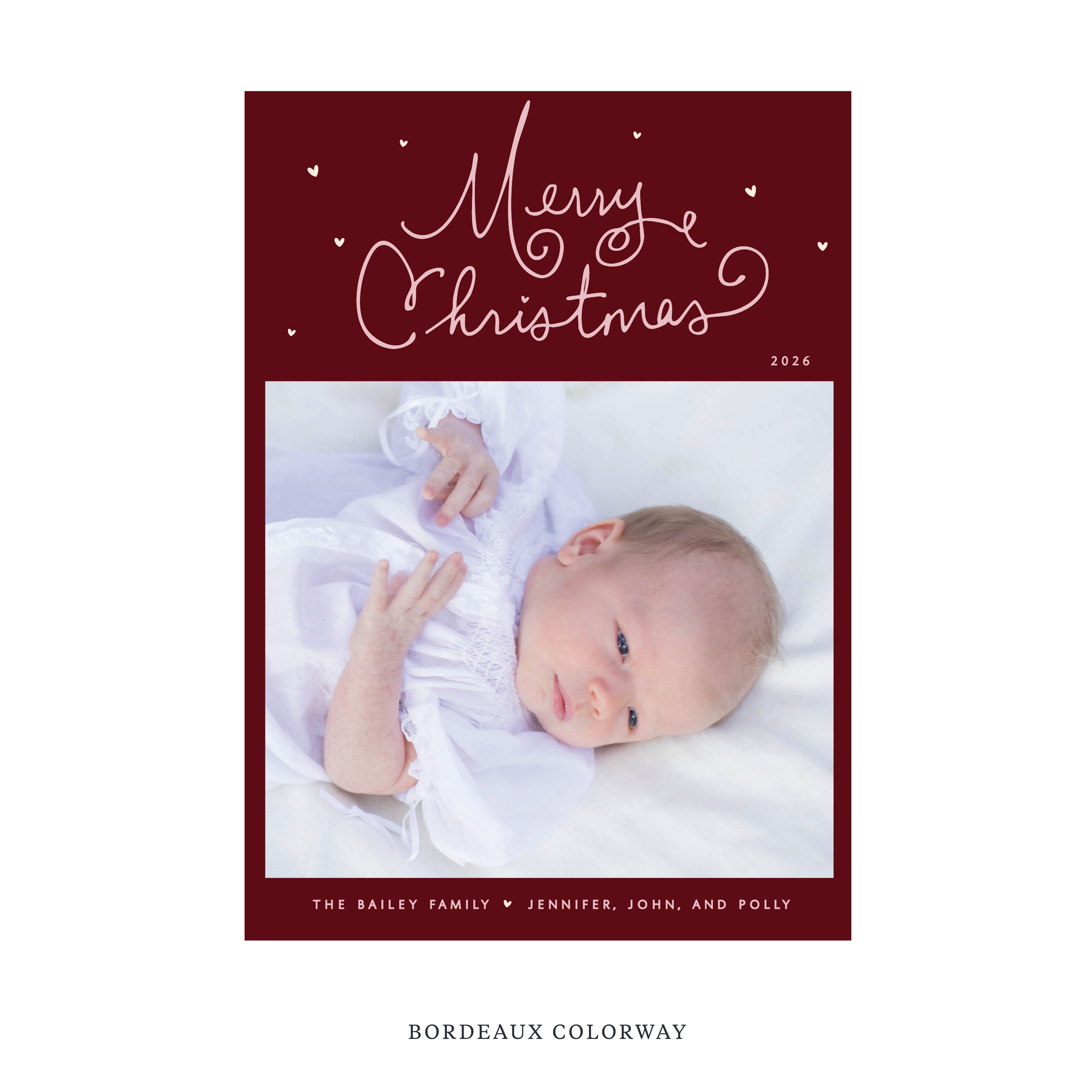 Sinclair Birth Announcement Digital Photo Holiday Card, Large