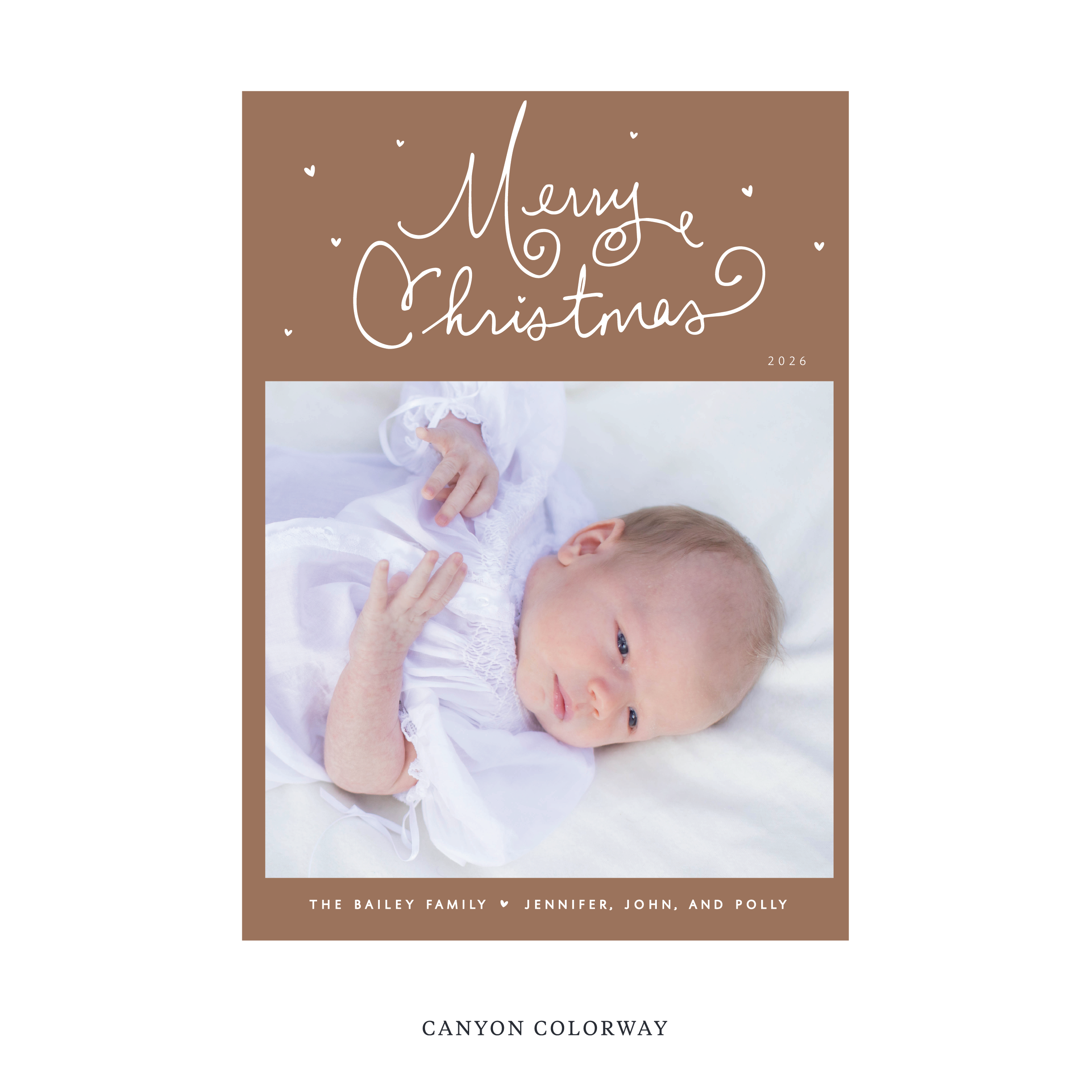 Sinclair Birth Announcement Digital Photo Holiday Card, Large
