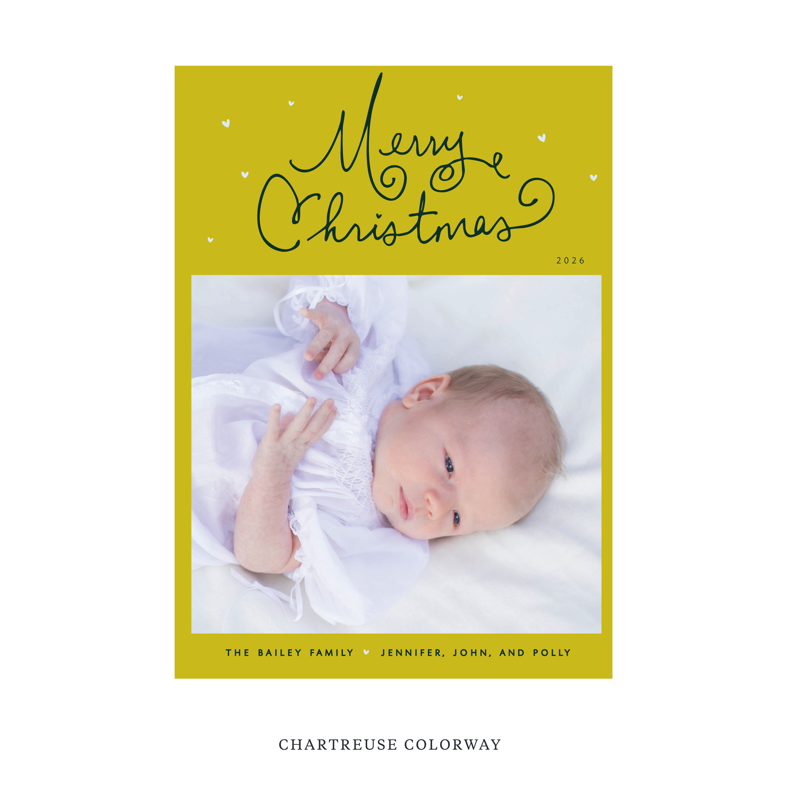 Sinclair Birth Announcement Digital Photo Holiday Card, Large