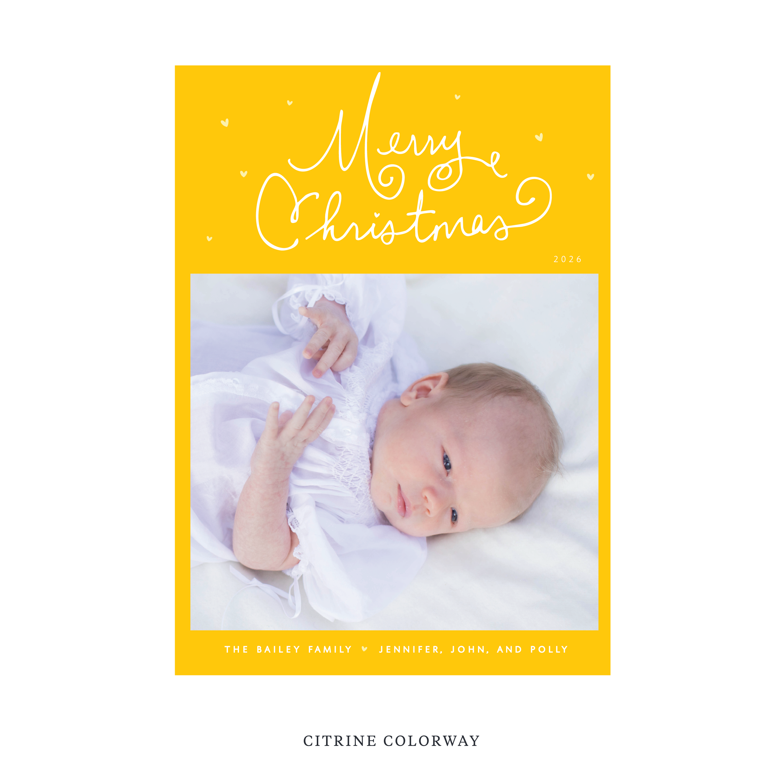 Sinclair Birth Announcement Digital Photo Holiday Card, Large