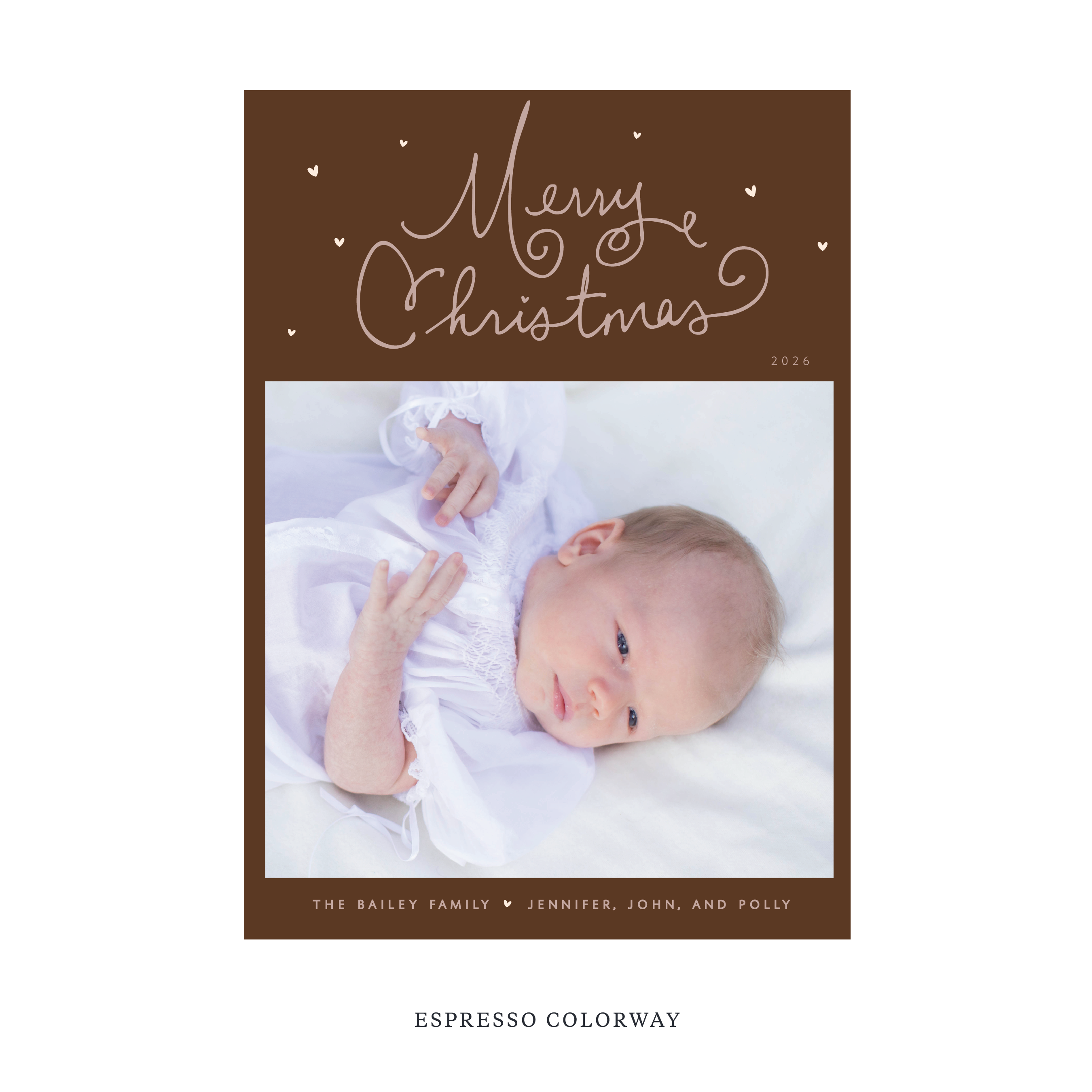 Sinclair Birth Announcement Digital Photo Holiday Card, Large