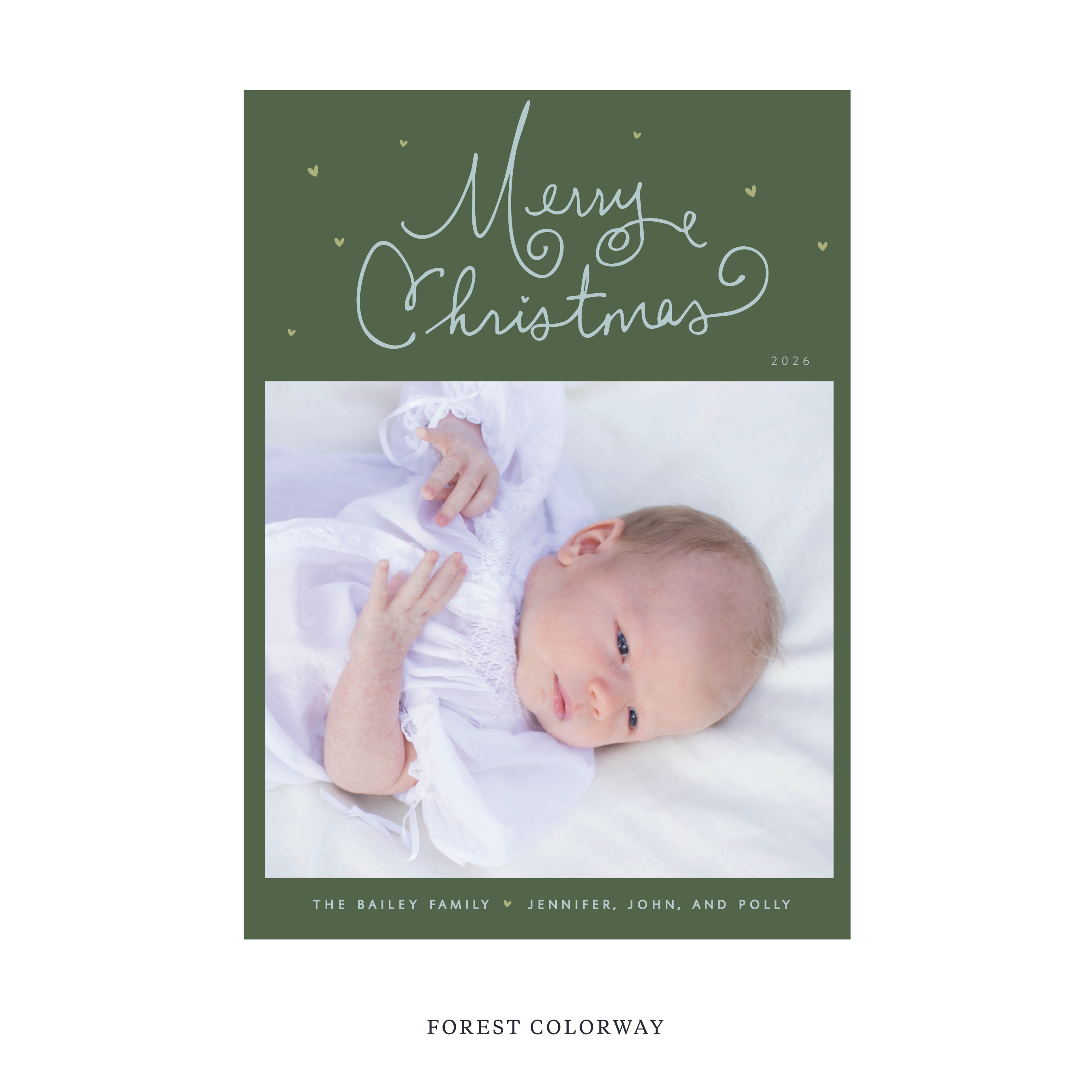 Sinclair Birth Announcement Digital Photo Holiday Card, Large