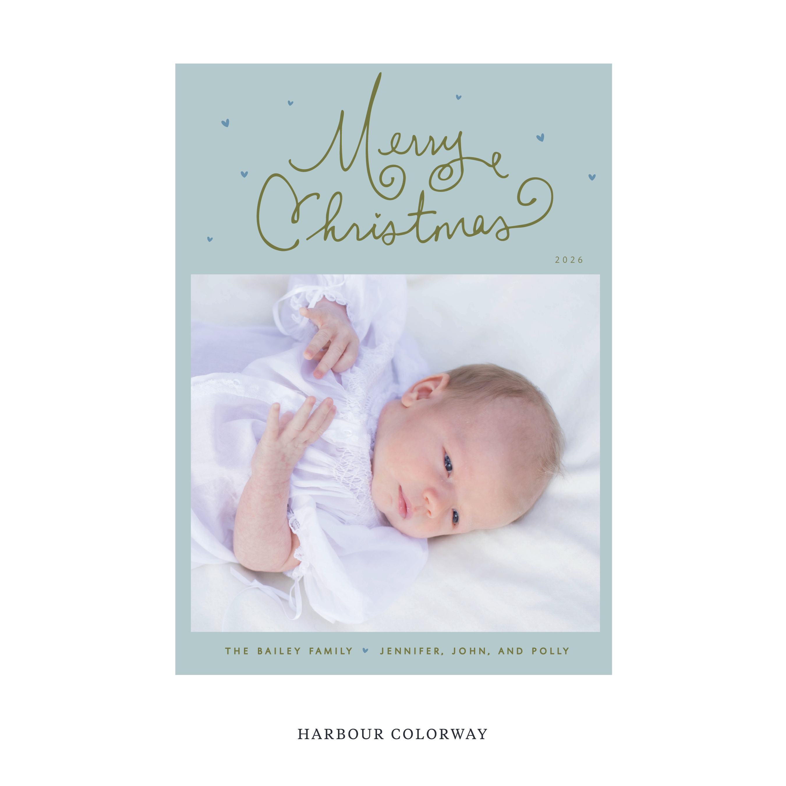Sinclair Birth Announcement Digital Photo Holiday Card, Large