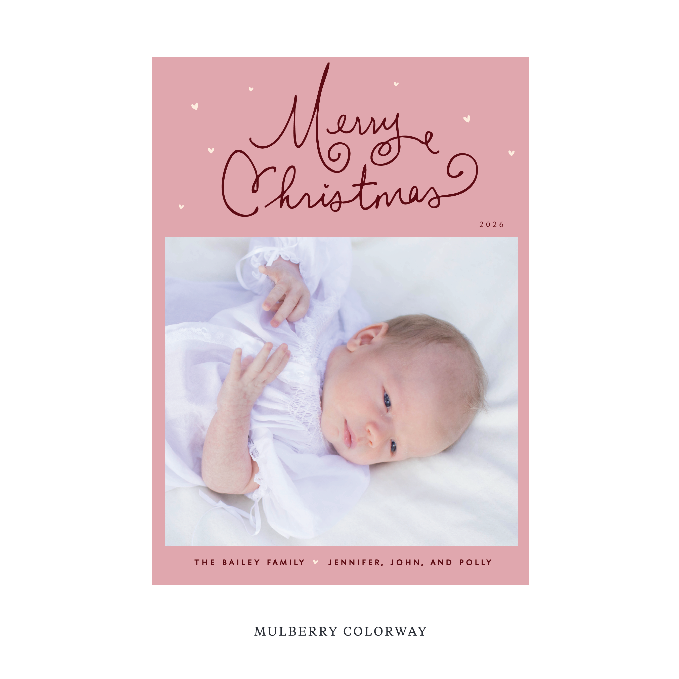 Sinclair Birth Announcement Digital Photo Holiday Card, Large