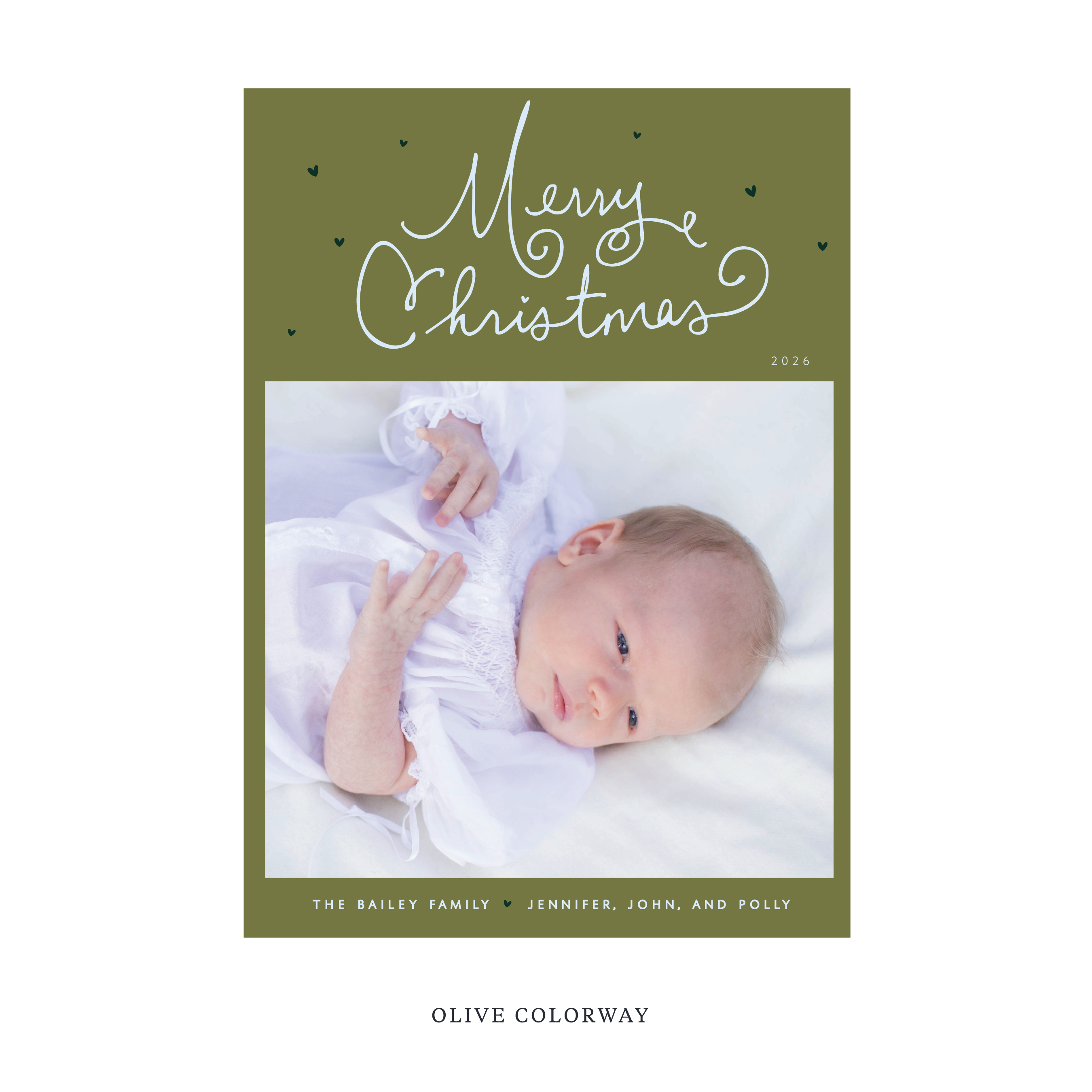 Sinclair Birth Announcement Digital Photo Holiday Card, Large