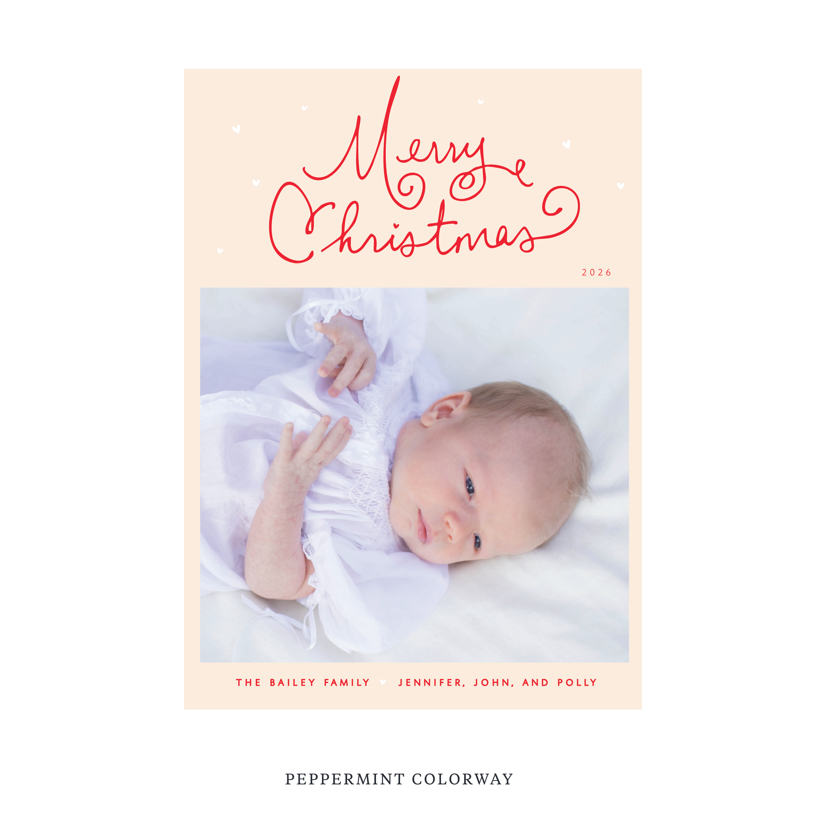 Sinclair Birth Announcement Digital Photo Holiday Card, Large