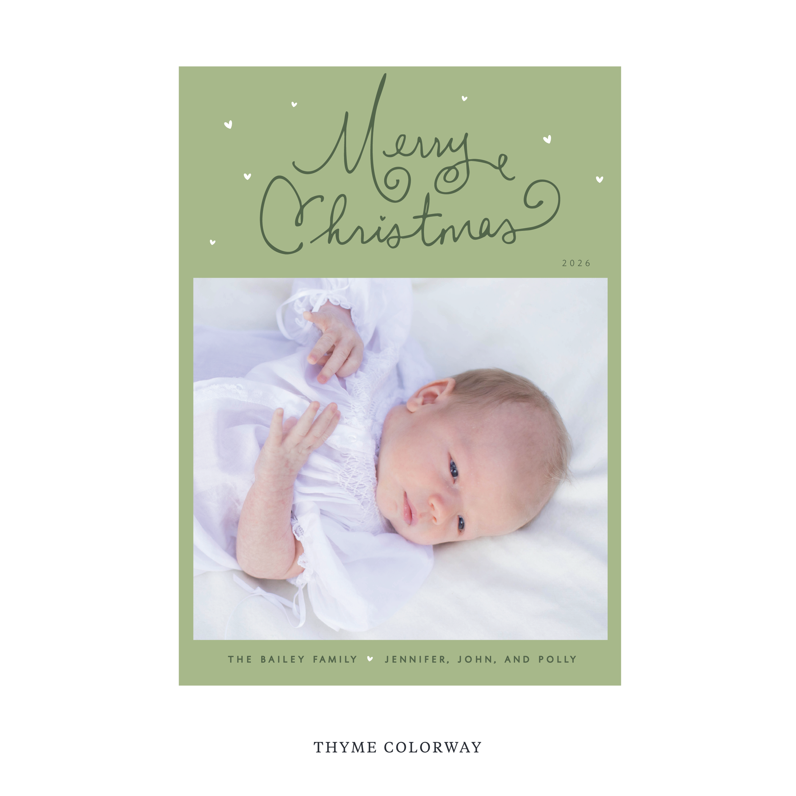 Sinclair Birth Announcement Digital Photo Holiday Card, Large