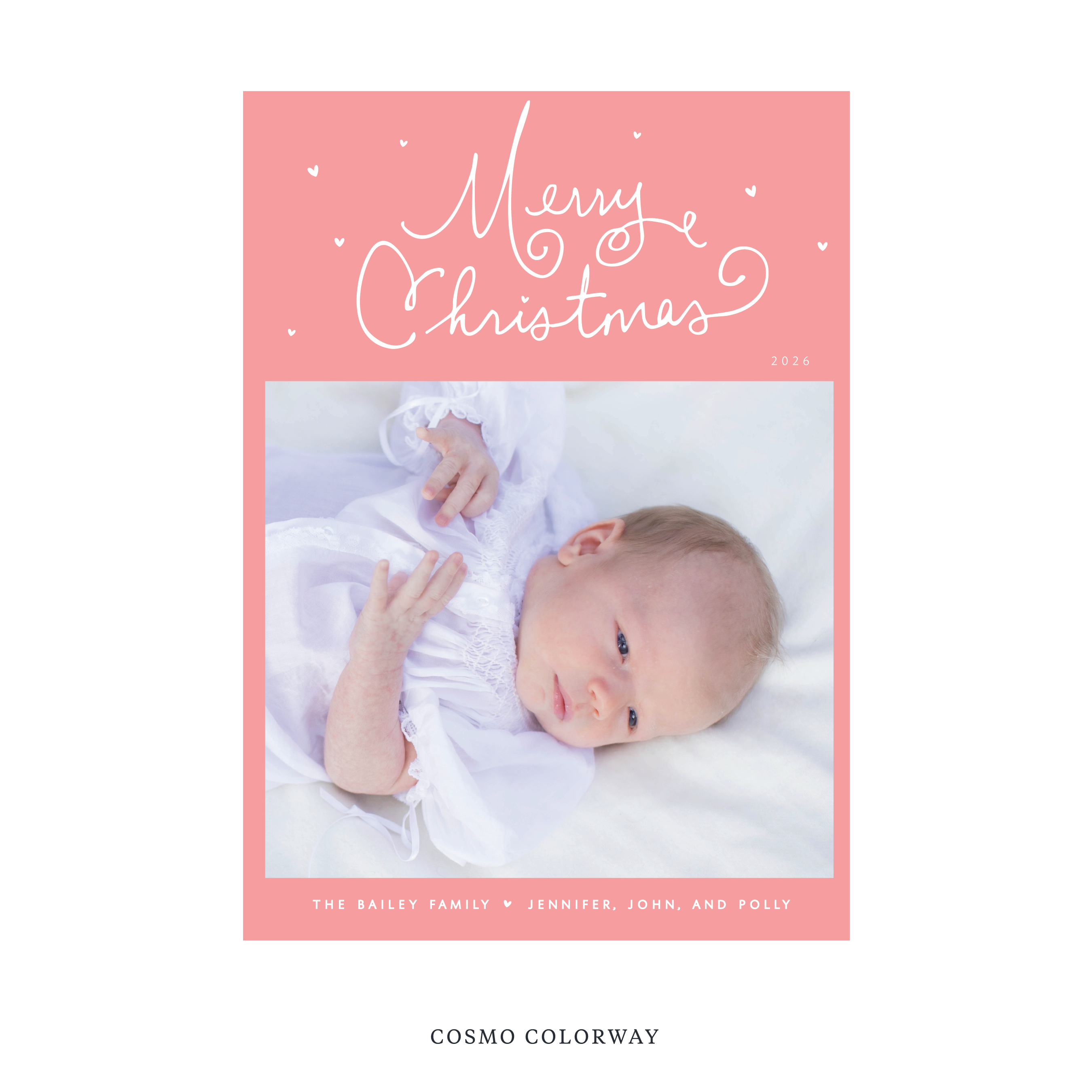Sinclair Birth Announcement Digital Photo Holiday Card, Large