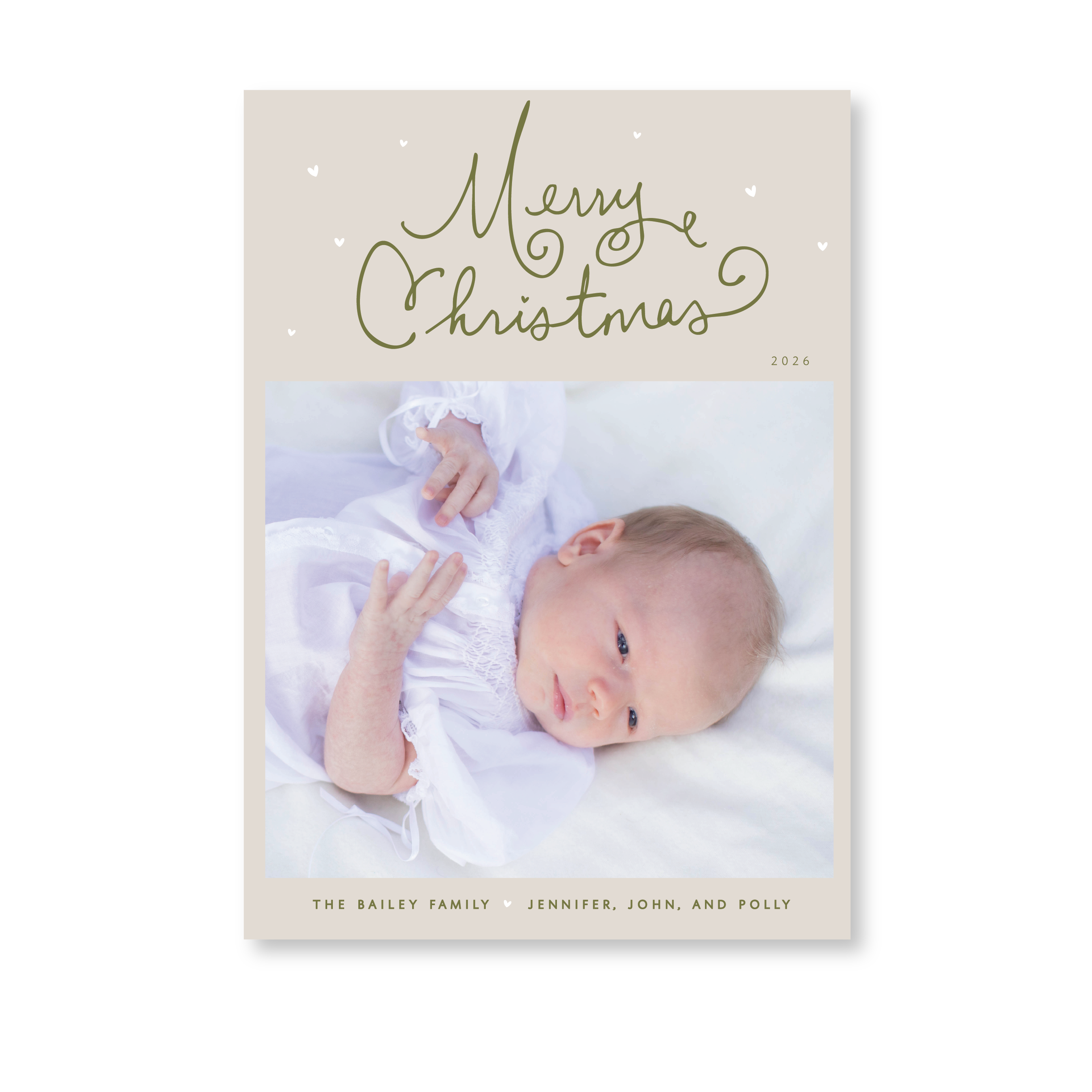 Sinclair Birth Announcement Digital Photo Holiday Card, Large