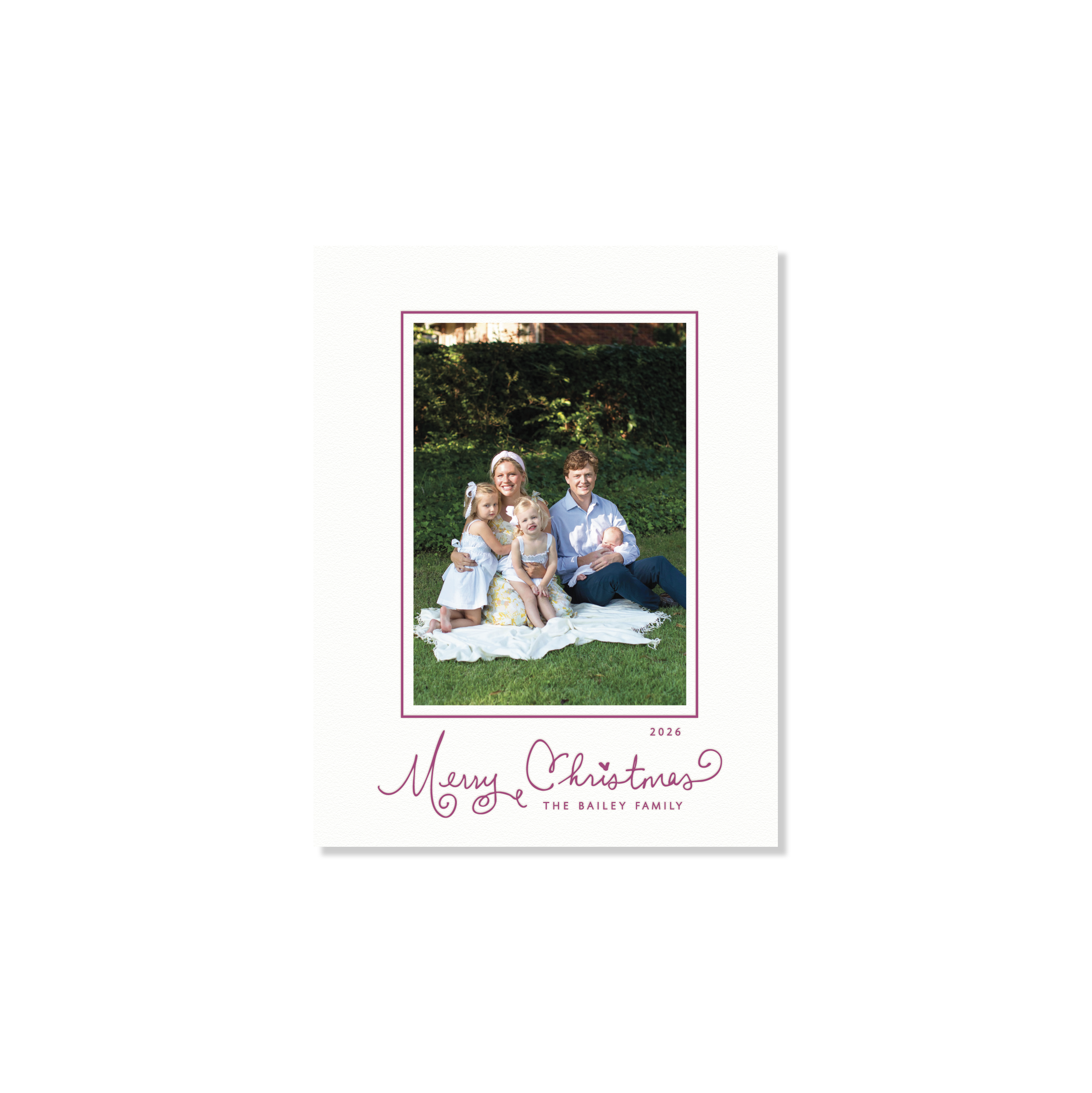 Sinclair Letterpress Holiday Card, Small (White Paper)