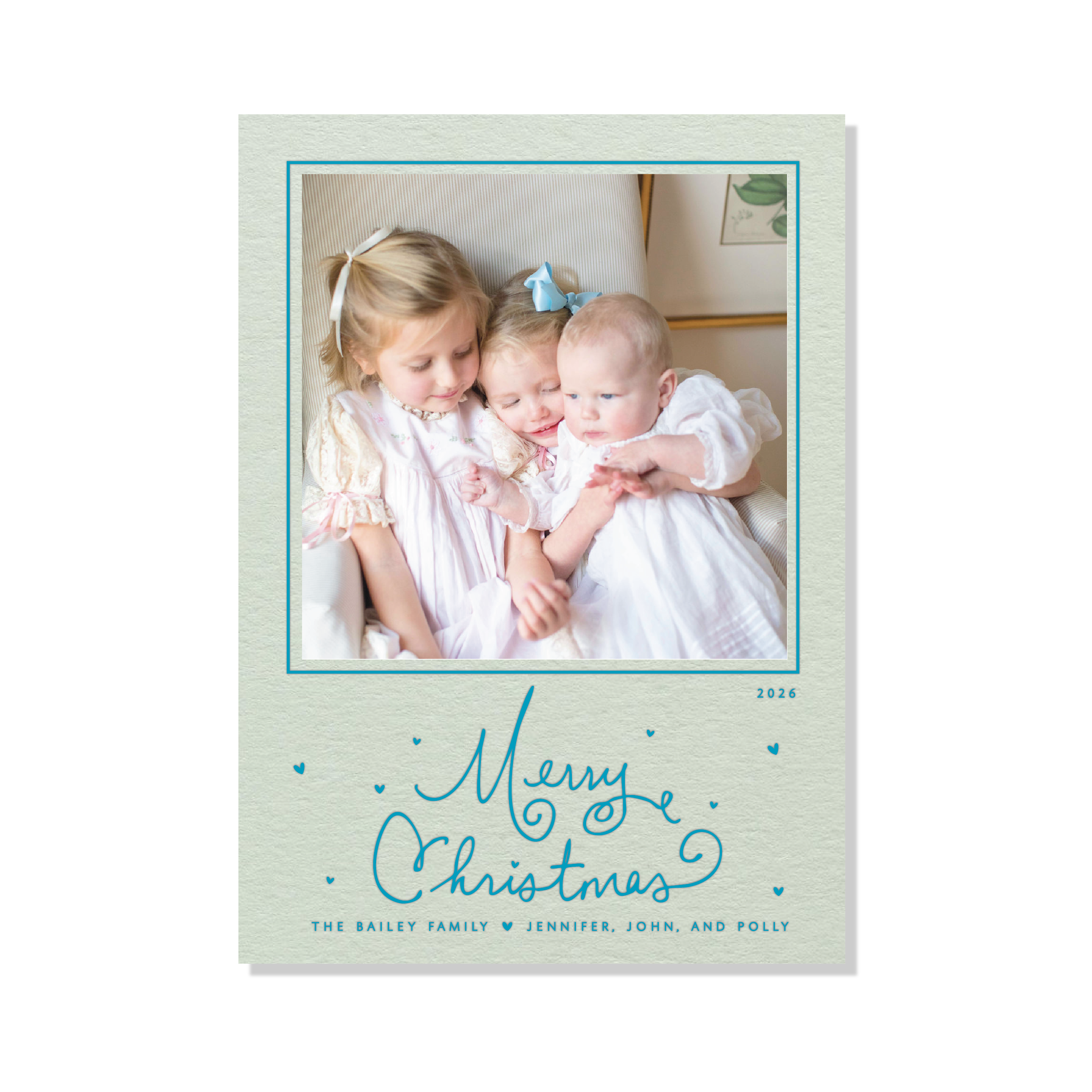 Sinclair Letterpress Holiday Card, Large (Colored Paper)