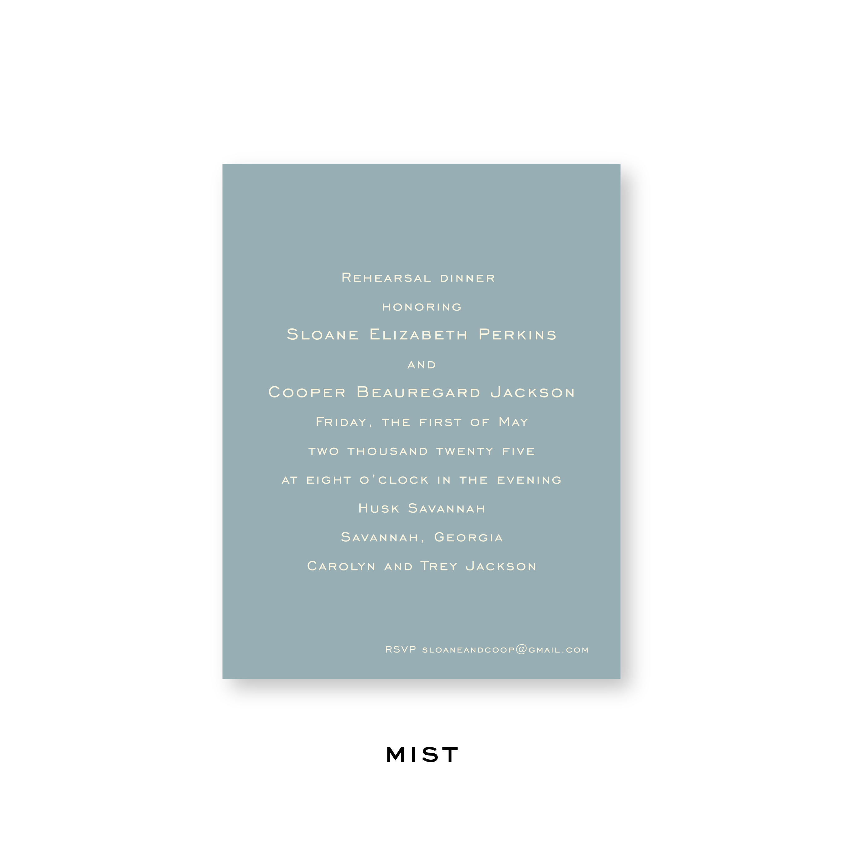 Sloan Rehearsal Dinner Invitation