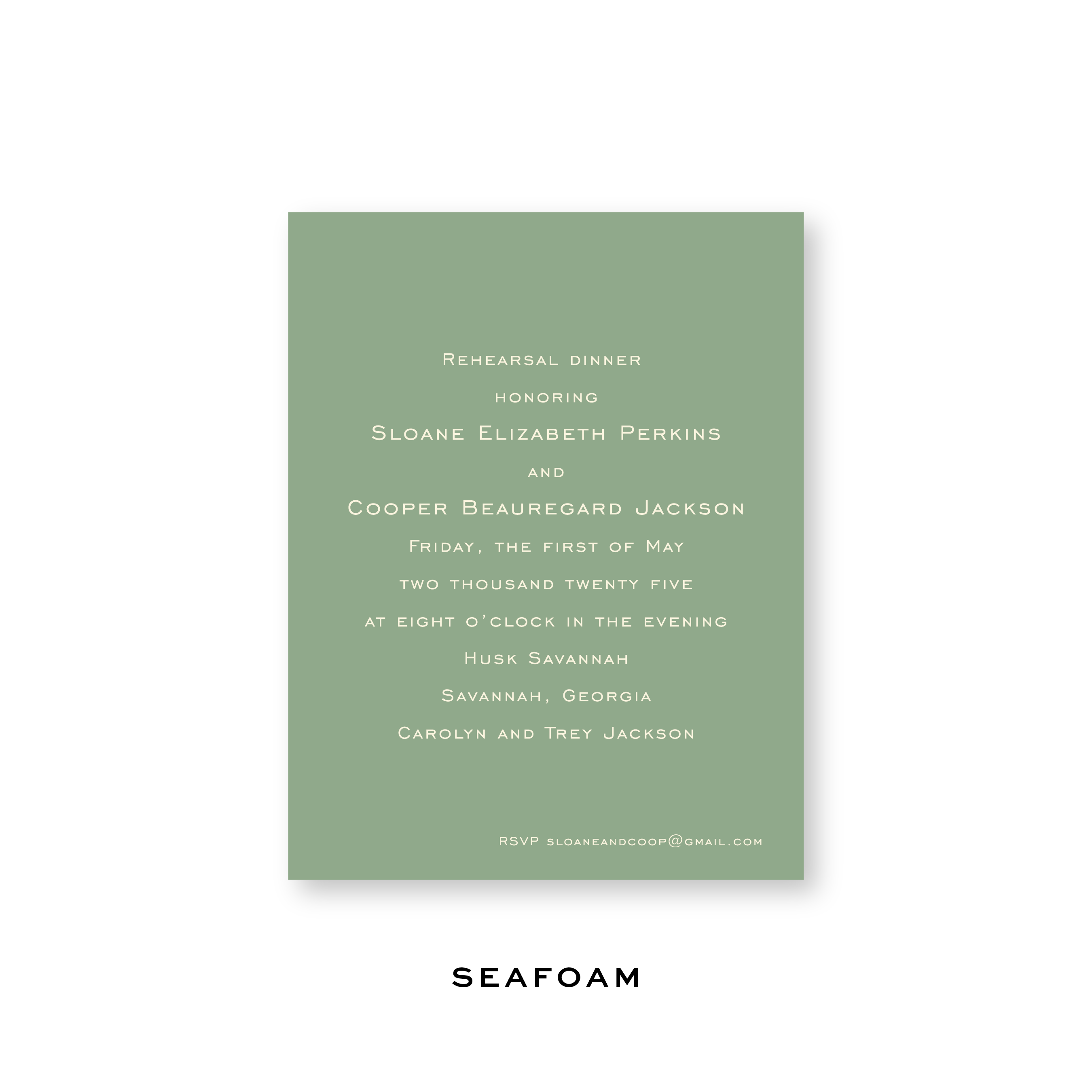 Sloan Rehearsal Dinner Invitation