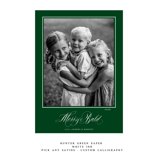 Vesper Medium Luxe Holiday Card - Custom Calligraphy
