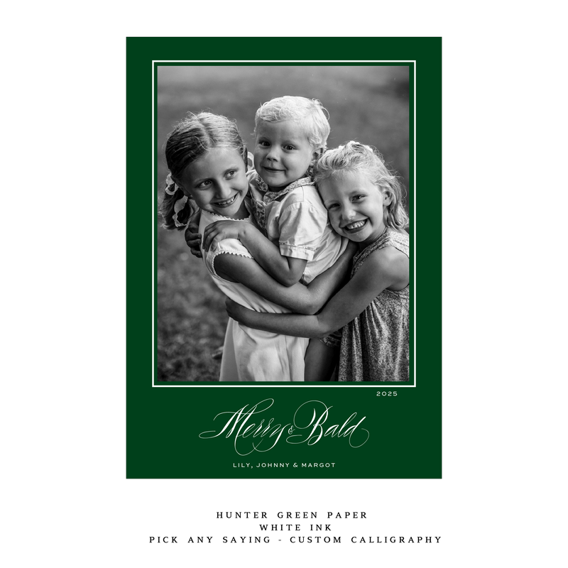 Vesper Medium Luxe Holiday Card - Custom Calligraphy