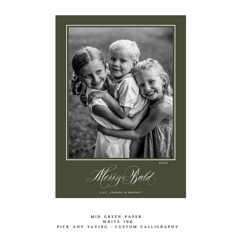 Vesper Medium Luxe Holiday Card - Custom Calligraphy
