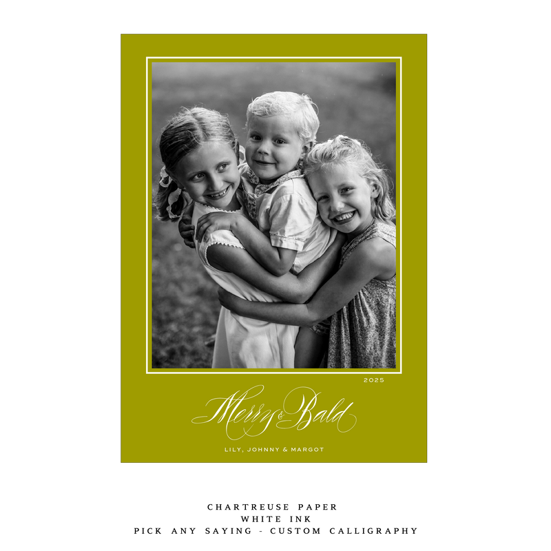 Vesper Medium Luxe Holiday Card - Custom Calligraphy
