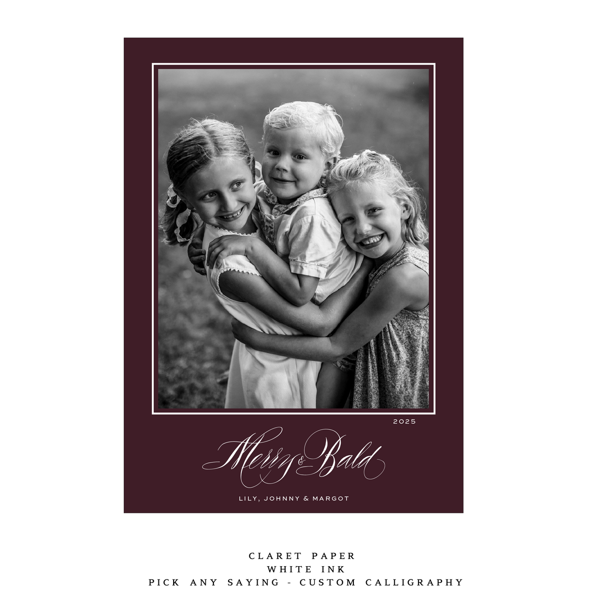 Vesper Medium Luxe Holiday Card - Custom Calligraphy (Archive)