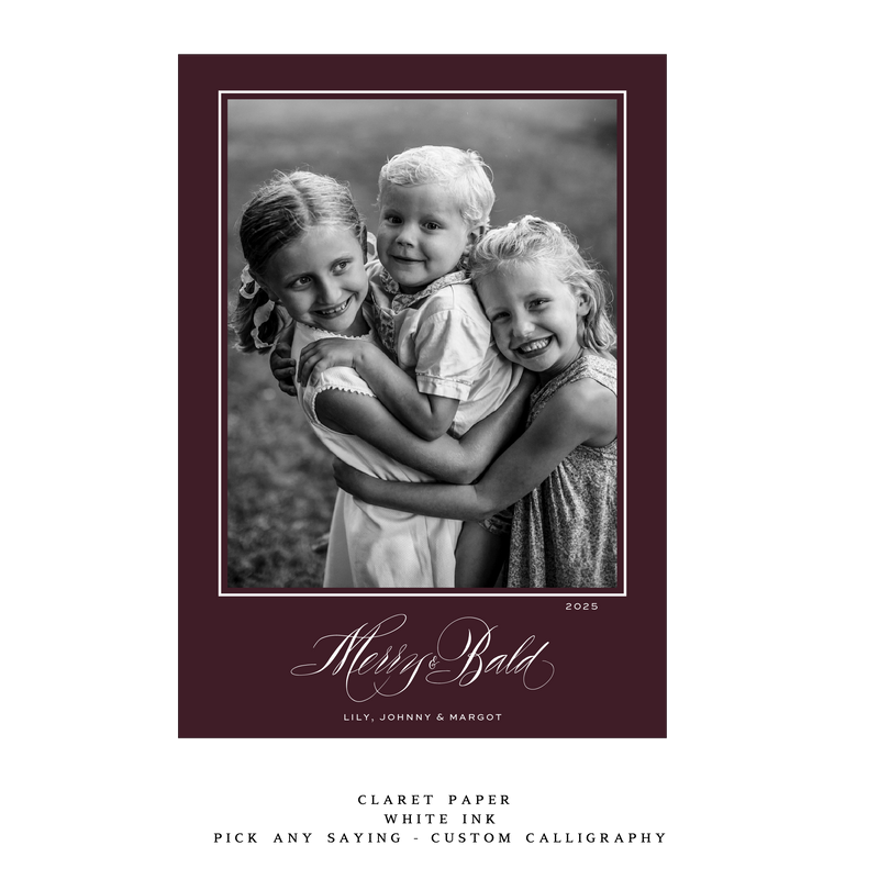 Vesper Medium Luxe Holiday Card - Custom Calligraphy