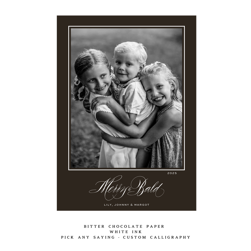 Vesper Medium Luxe Holiday Card - Custom Calligraphy
