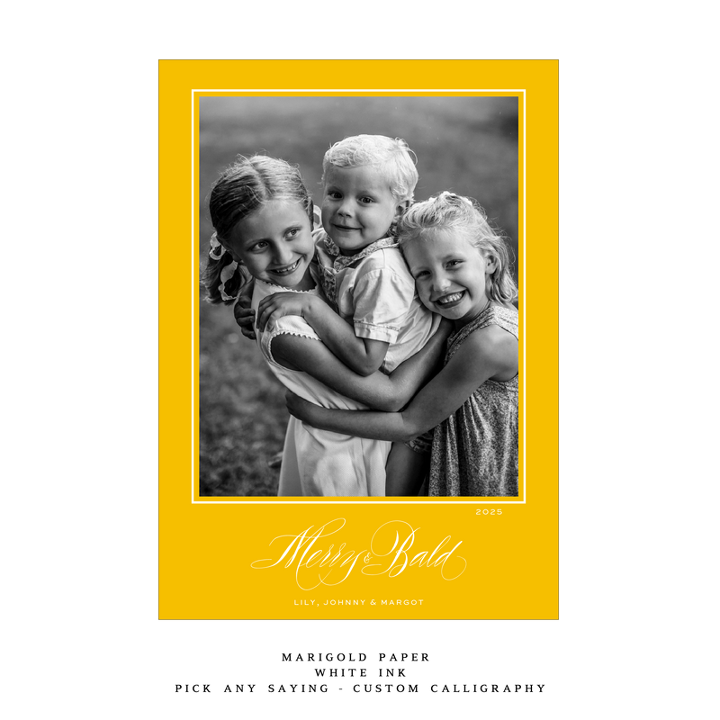 Vesper Medium Luxe Holiday Card - Custom Calligraphy