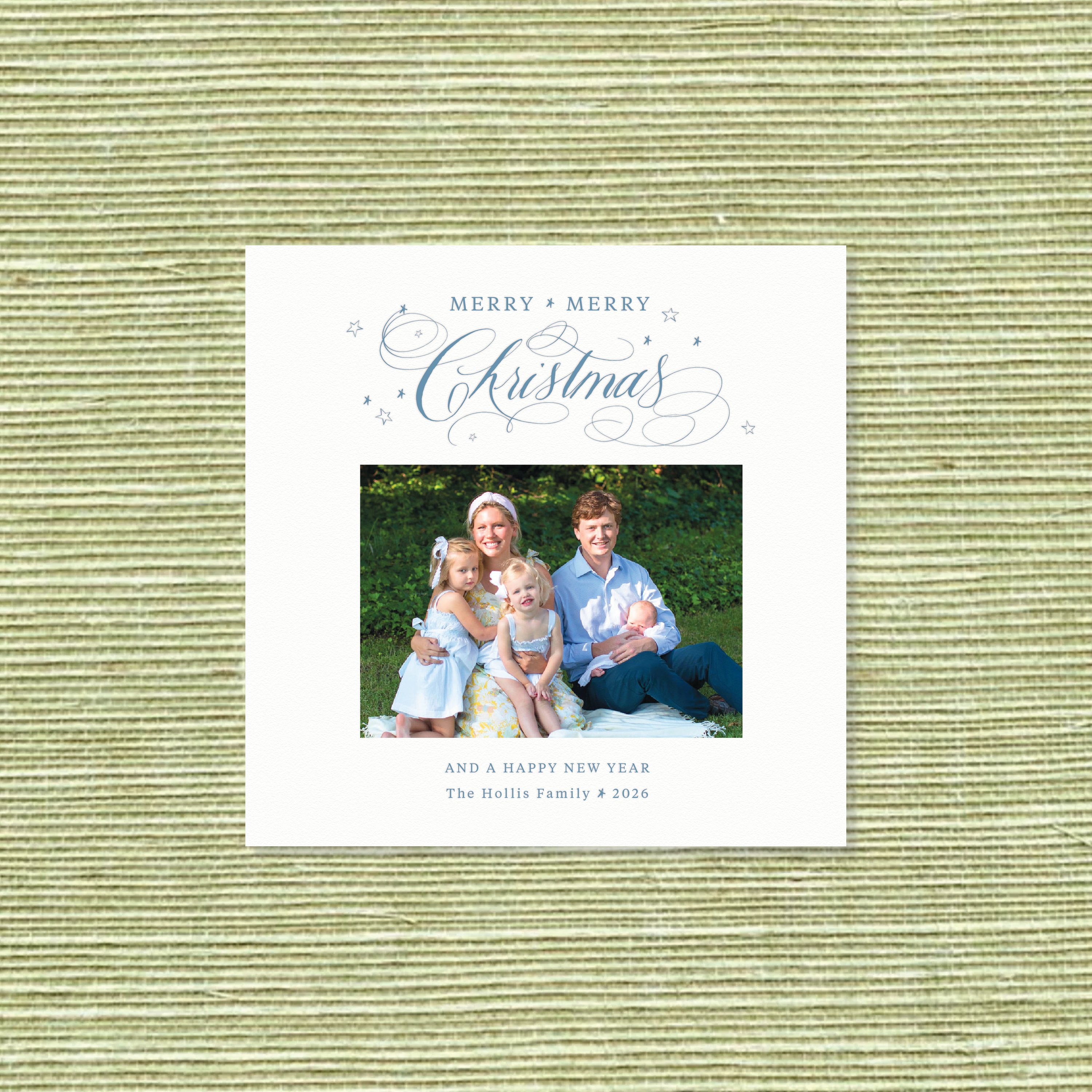 Stanbury Letterpress Holiday Card, Small Square (White Paper)