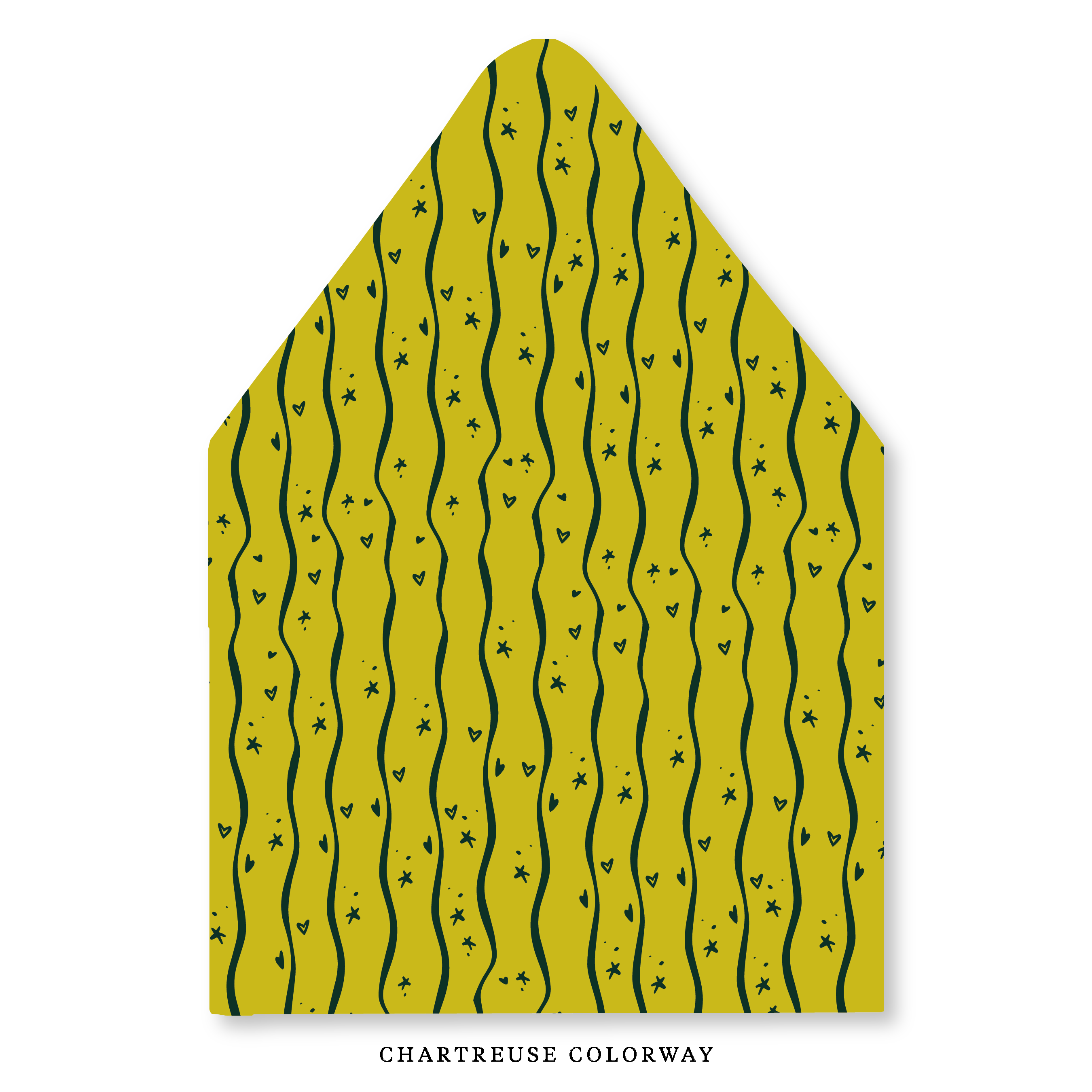 Wavy Stars & Hearts Stripe Envelope Liner
