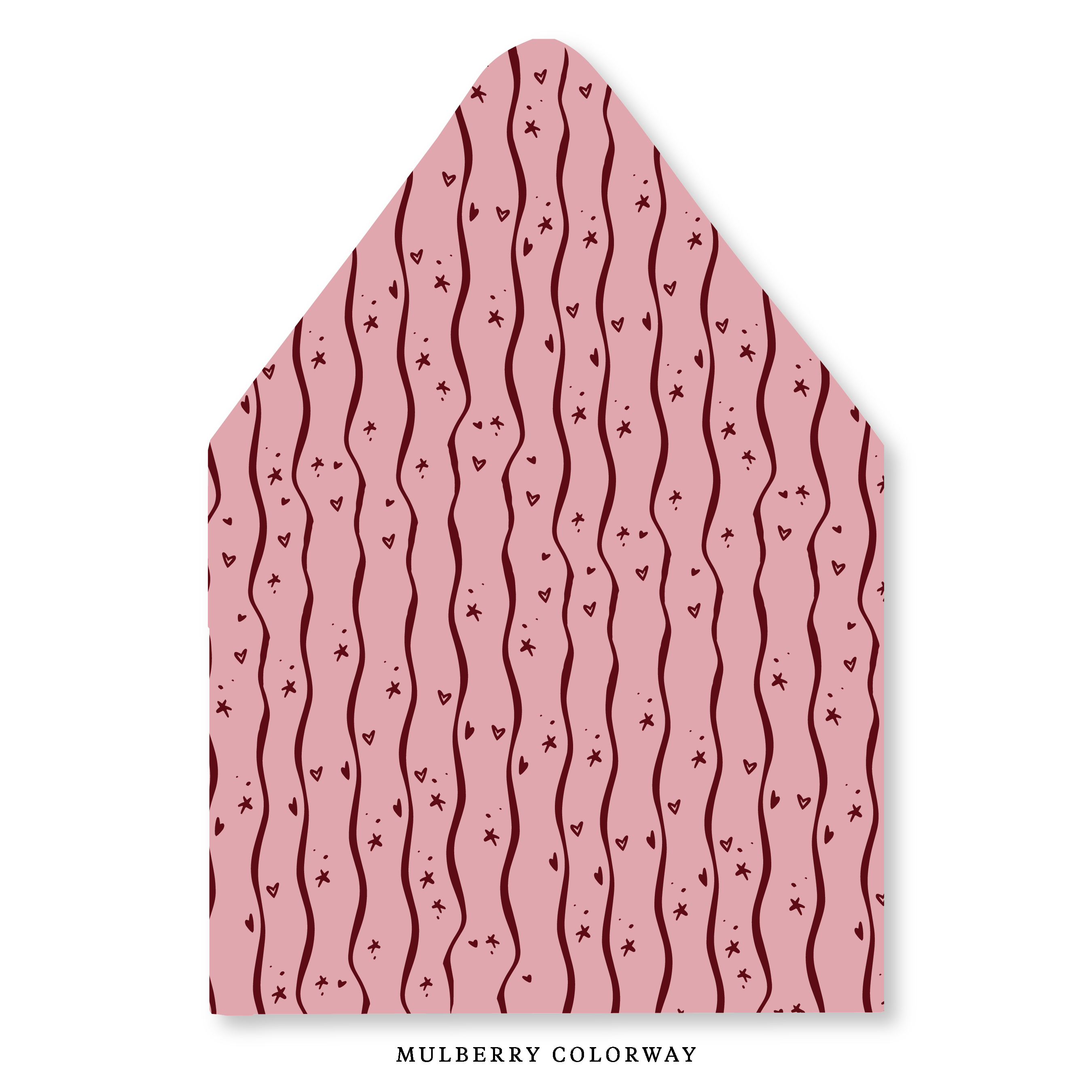 Wavy Stars & Hearts Stripe Envelope Liner
