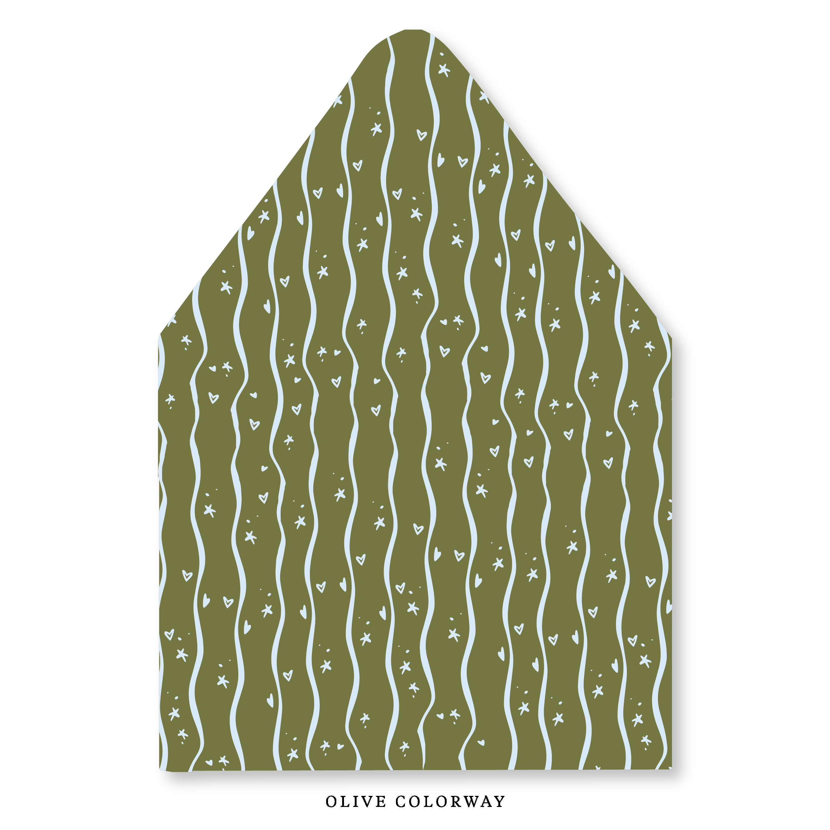 Wavy Stars & Hearts Stripe Envelope Liner