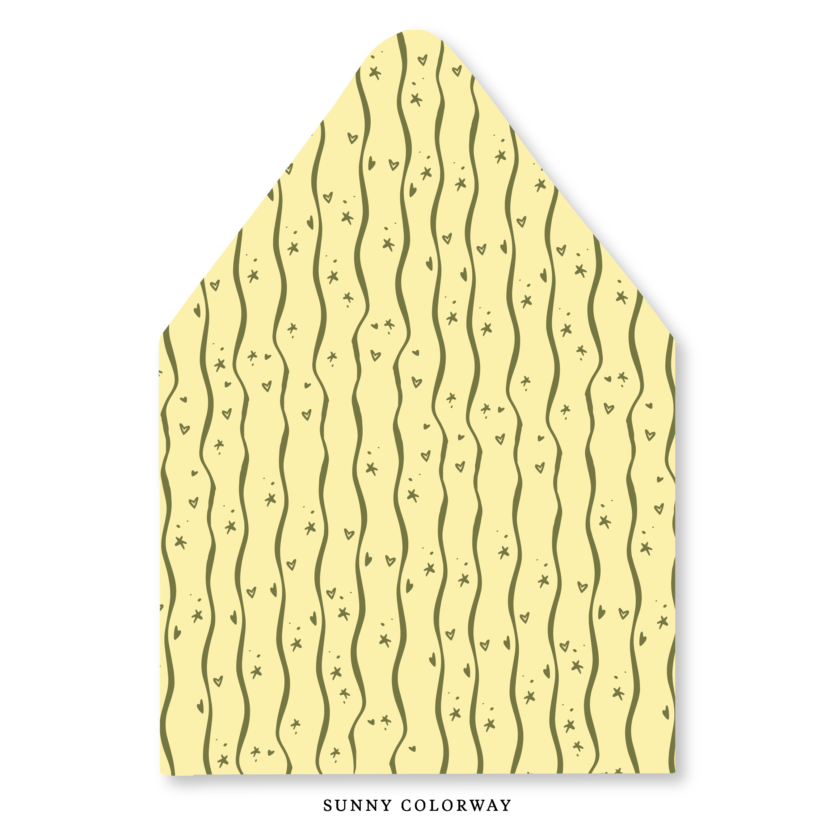 Wavy Stars & Hearts Stripe Envelope Liner