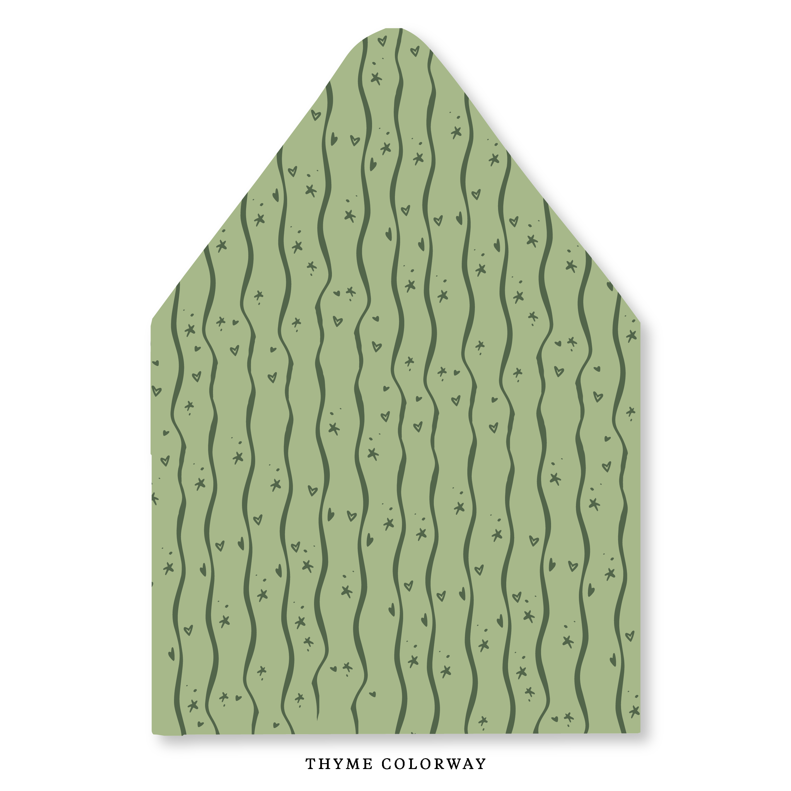 Wavy Stars & Hearts Stripe Envelope Liner