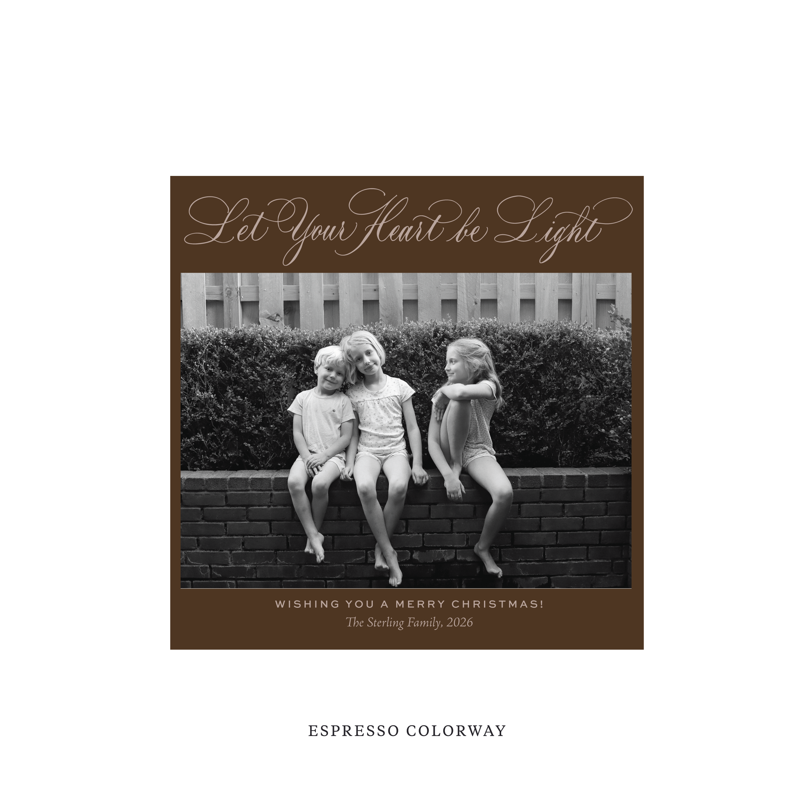 Sterling Classic Flat Print Holiday Card, Square